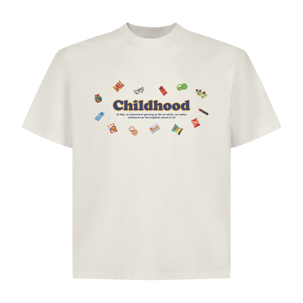 Áo phông nam child hood form boxy 2169 Miucho Club vải cotton 2c 250gsm cổ tròn in mix