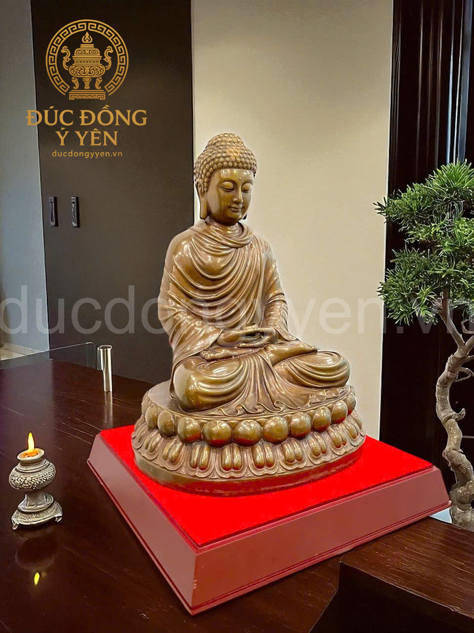 Tượng phật thích ca bằng đồng làm màu giả cổ _thumbnail_2