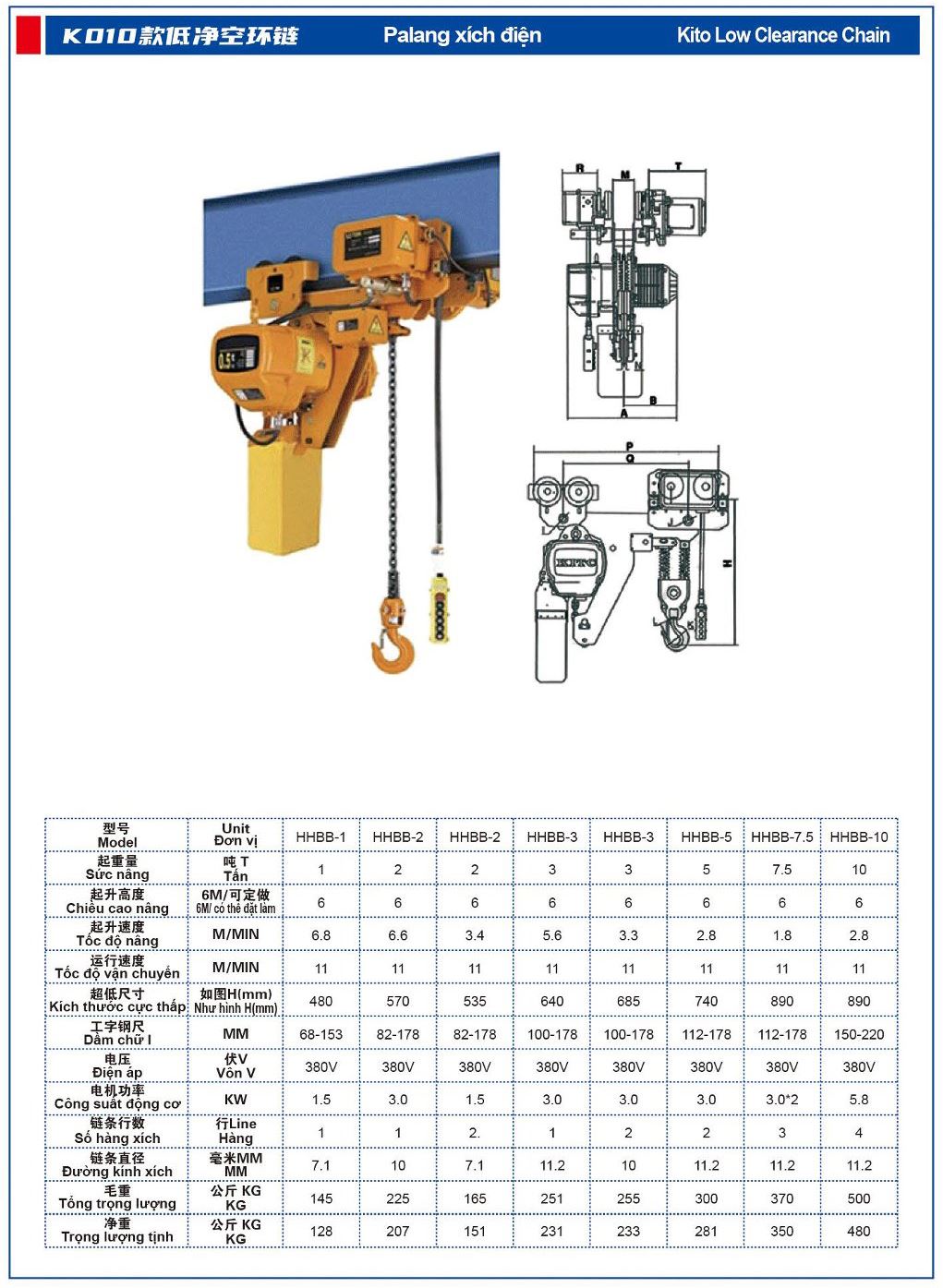 Palang xích điện KOIO-KIT0- Máy Móc An Phát