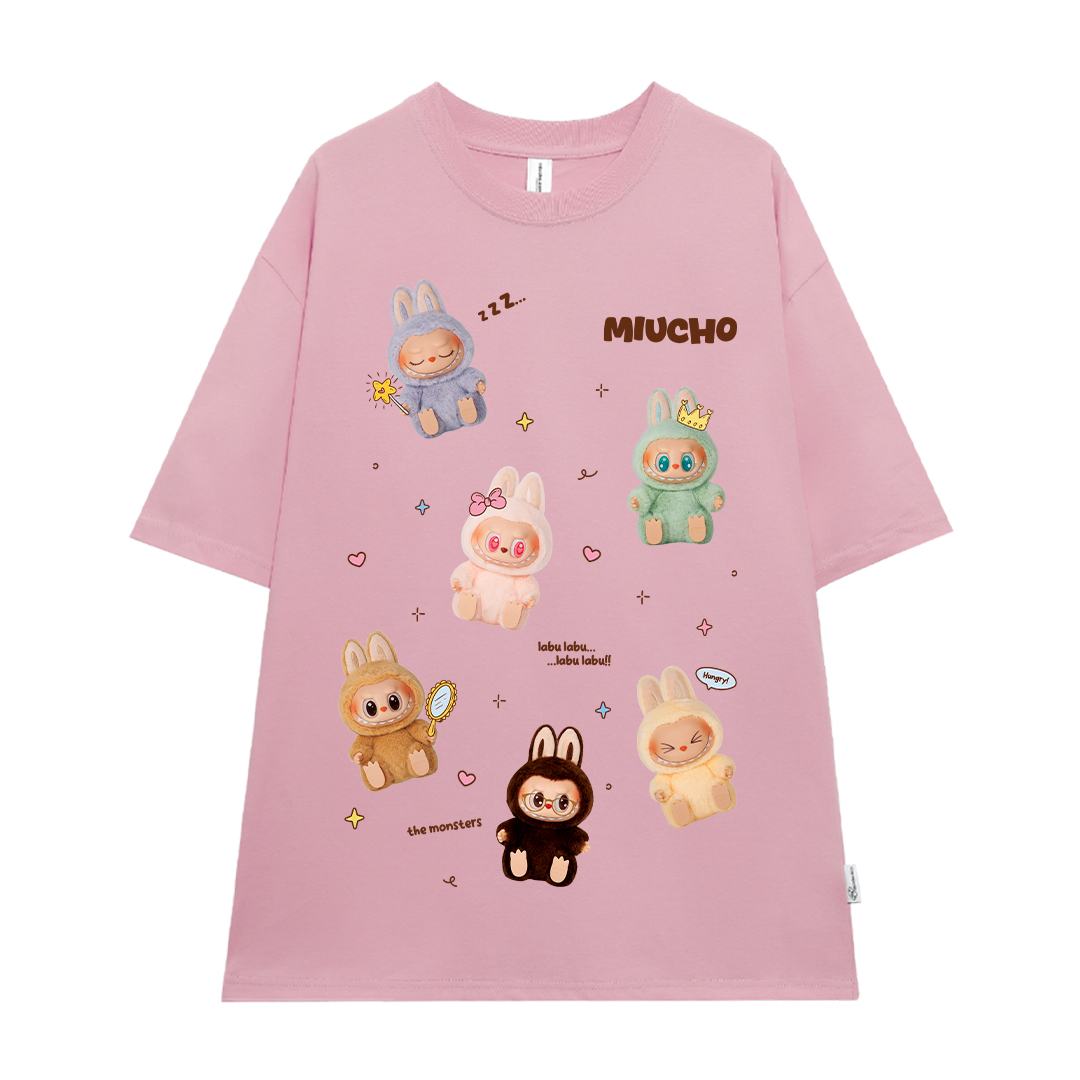 Áo thun labubu form rộng nhiều màu ATD1397 Miucho tay ngắn cổ tròn in mix_thumbnail_10