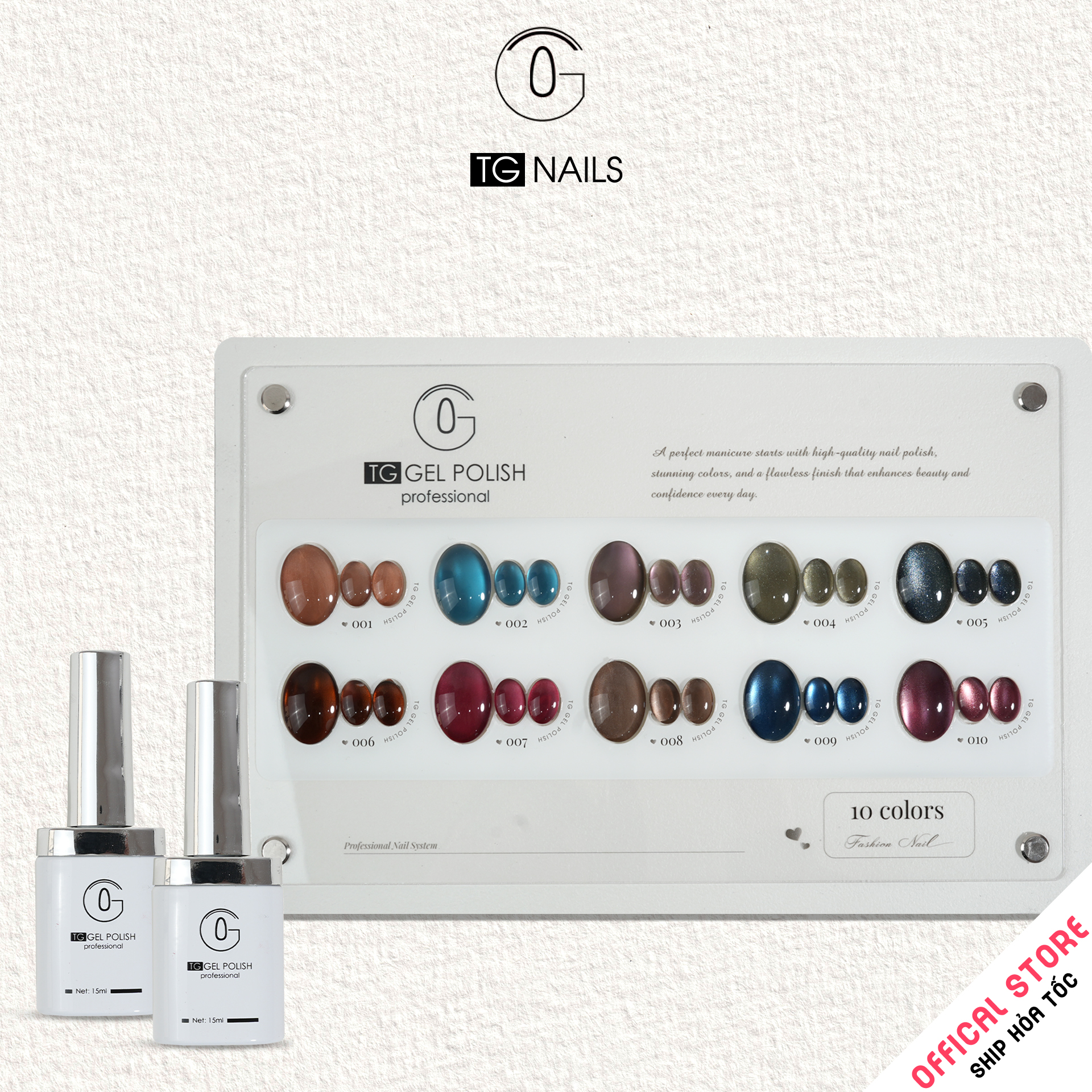 Com Bo 10 màu sơn gel TG nail mắt mèo đậm