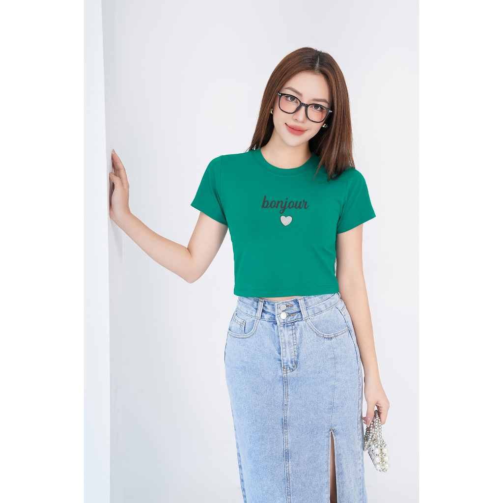[Form Ôm] Áo croptop ôm nữ in chữ - Áo croptop kiểu thời trang LOZA G0072_thumbnail_2