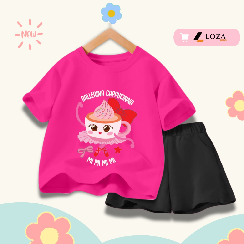 Bộ đồ bé gái in hình 'Ballerina Cappucinna' - Loza Kids SB412