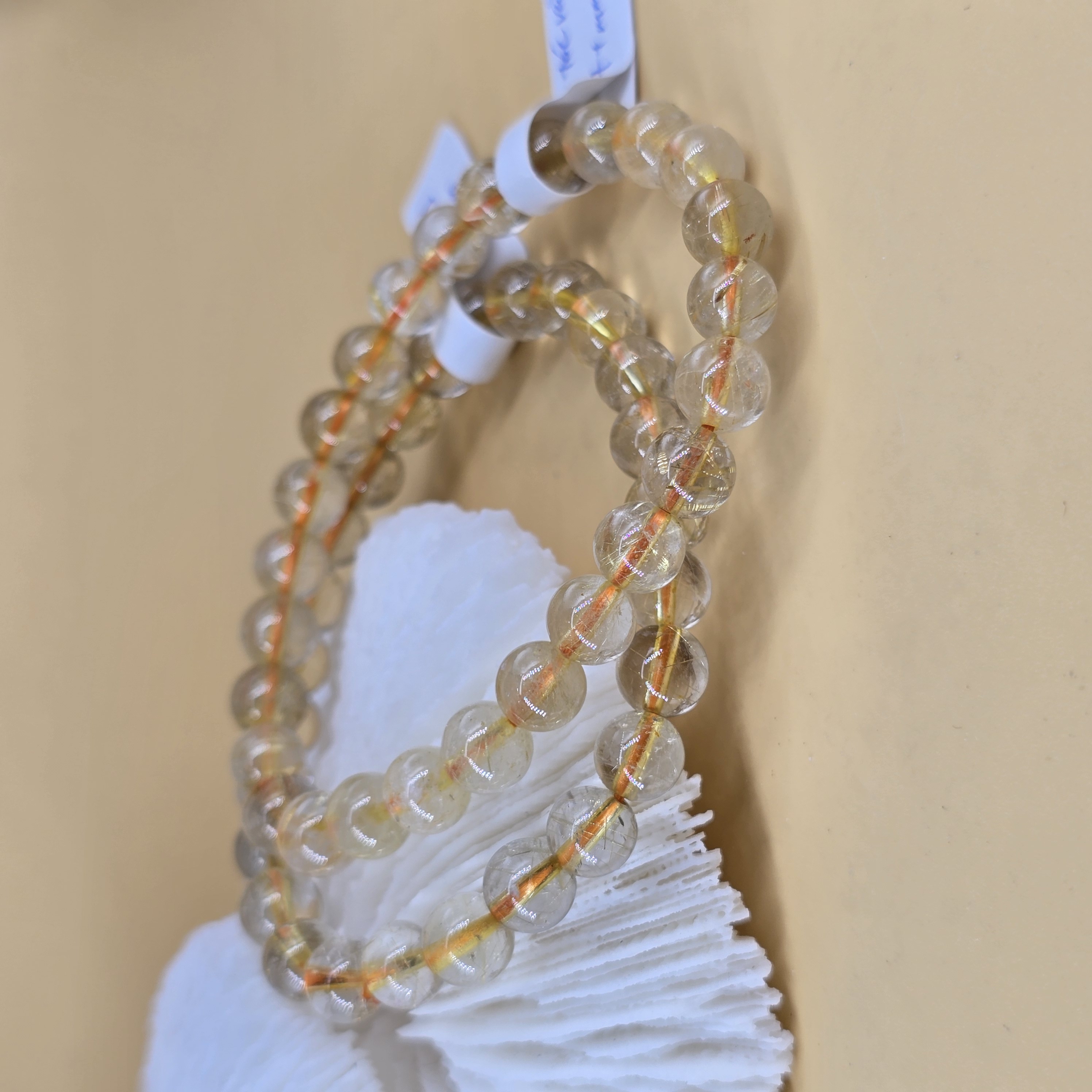 Vòng Đá Thạch Anh Tóc Vàng Golden Rutilated Quartz