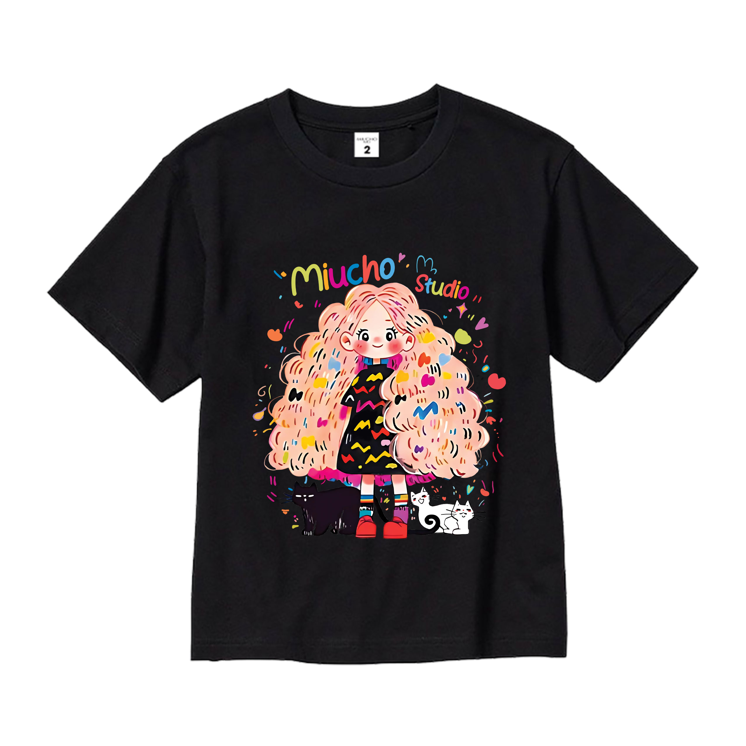 Áo thun bé gái form rộng chất vải cotton thoáng mát AED1544 Miucho Kid in artwork_thumbnail_0