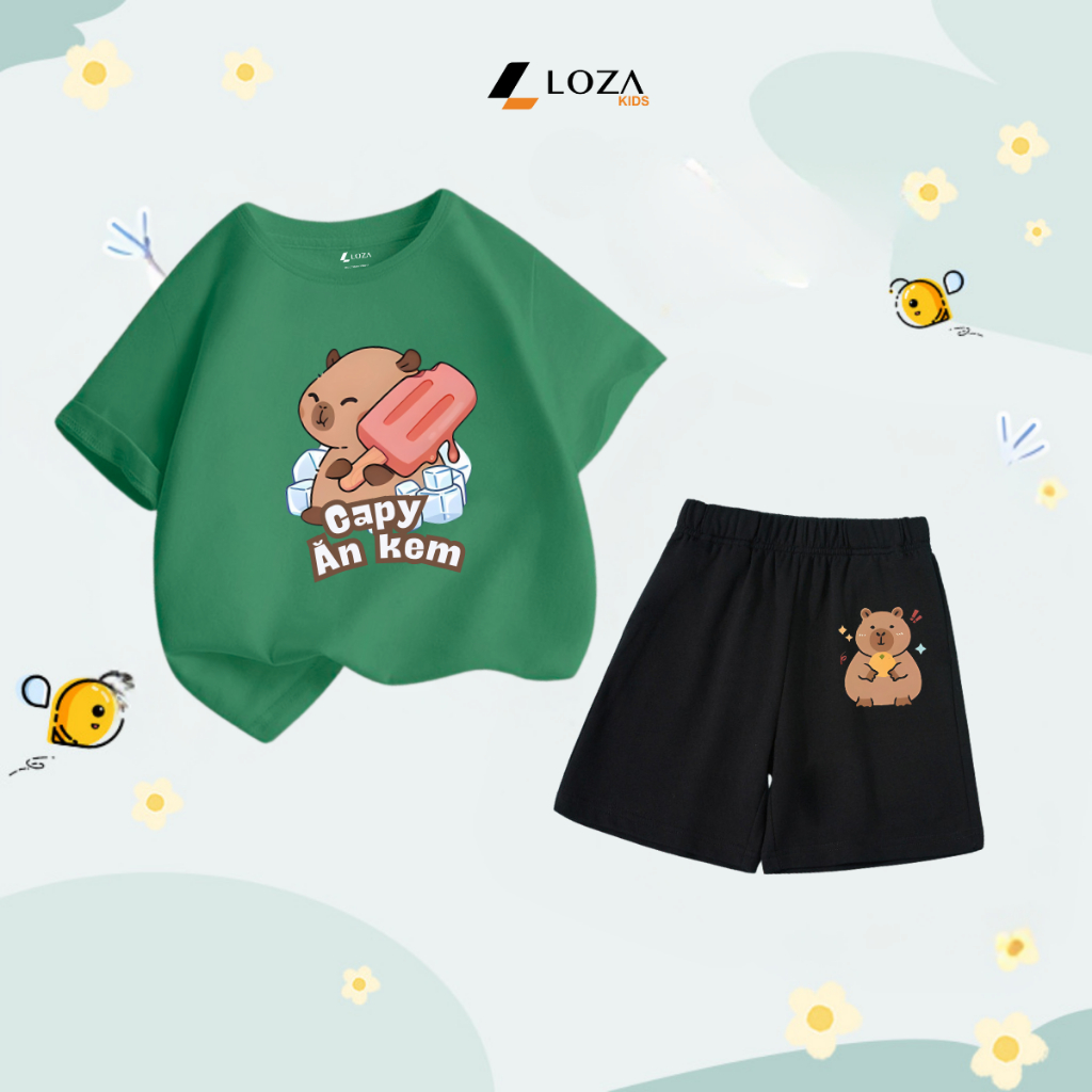 Bộ đồ  trẻ em in hình 'Capybara ăn kem'-  Loza Kids SB225_thumbnail_3