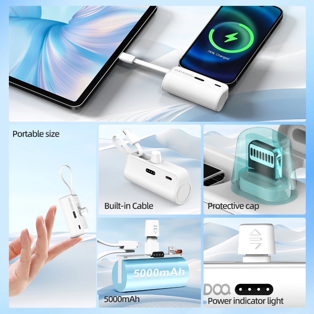 GOOJODOQ 5000mAh Mini Wireless Power Bank_thumbnail_2