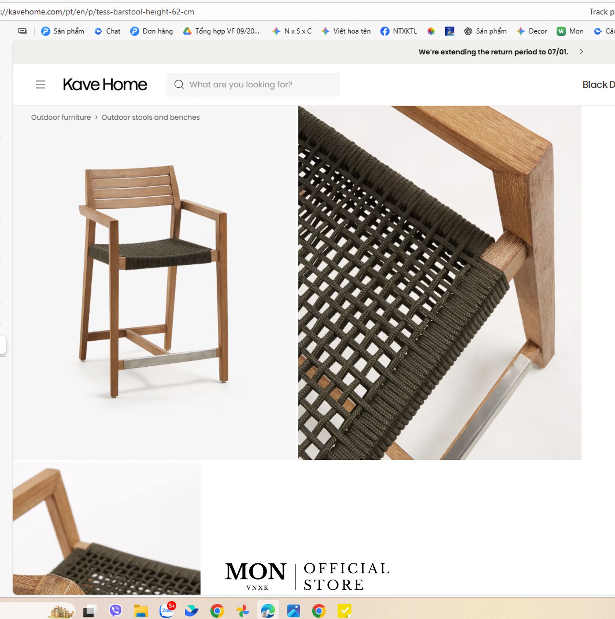 GHẾ BAR CAO KAVE HOME TESS BARSTOOL HEIGHT 76 CM_thumbnail_2