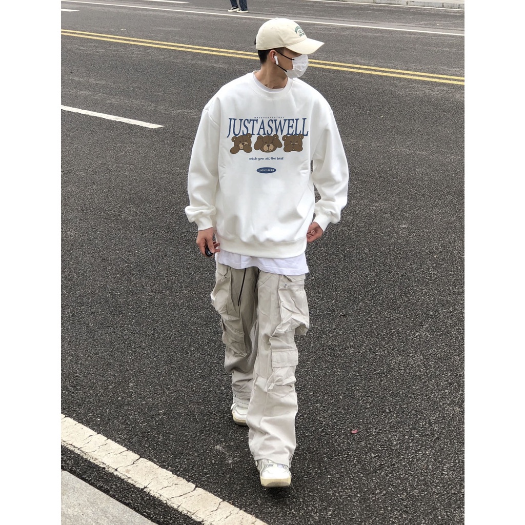 Áo sweater nam form rộng ST045 Miucho vải chân cua in graphic_thumbnail_4