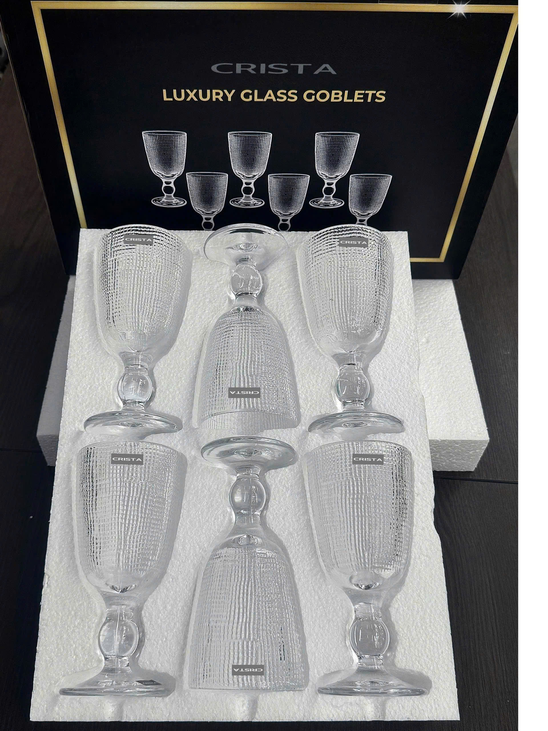 Bộ 6 ly thủy tinh CRISTA HOME vân lưới dập nổi 240 ml_thumbnail_25