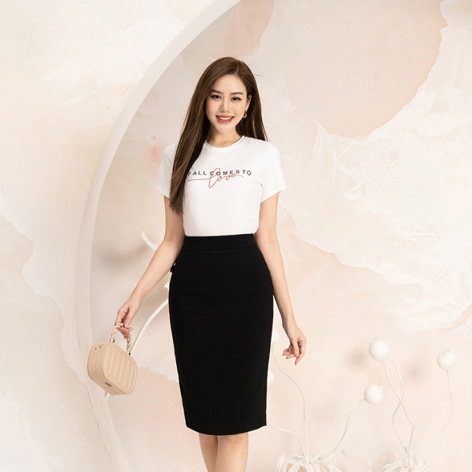 Chân váy bút chì chất Tuypsi cao cấp LOZA - LC203203