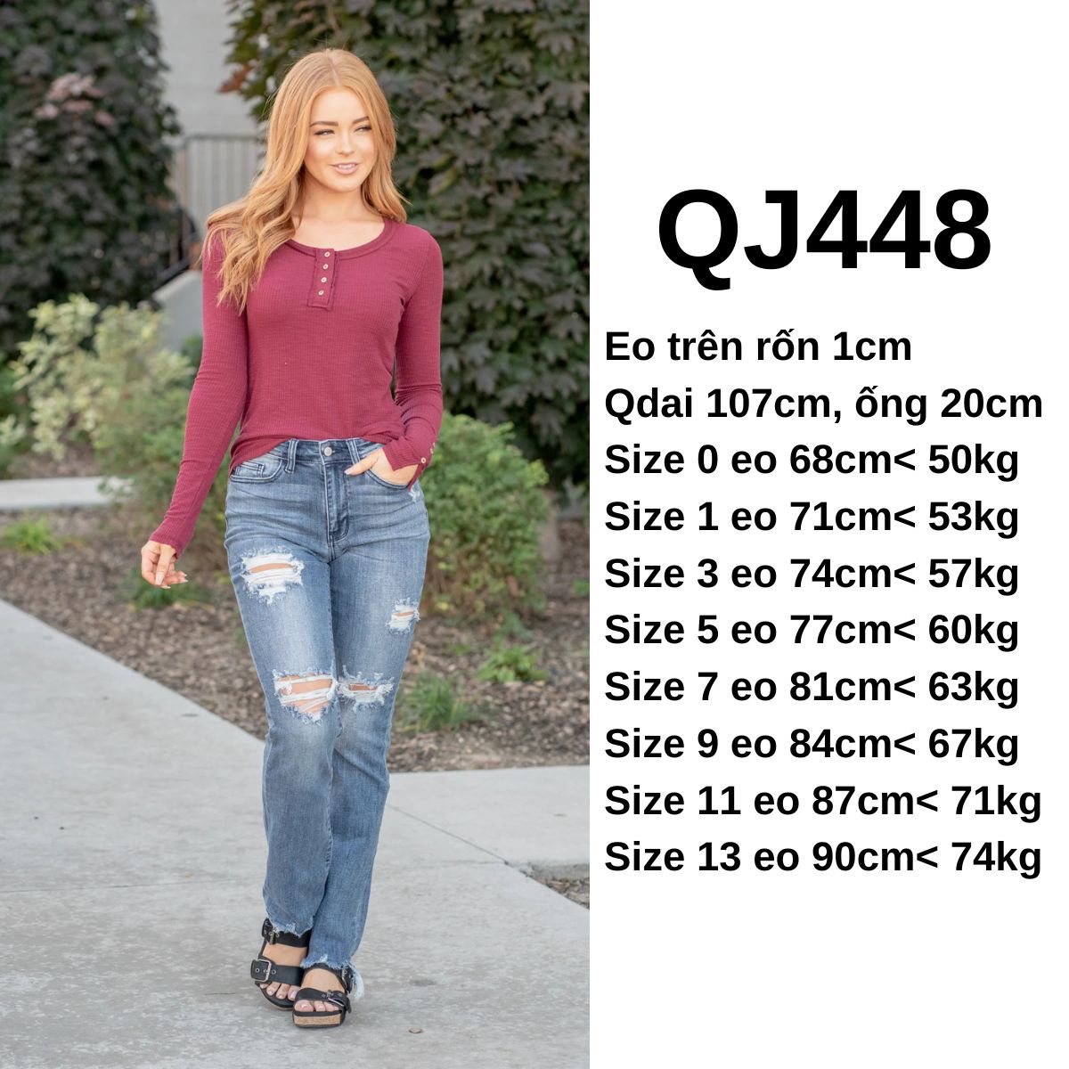 QJ448 - JB ỐNG ĐỨNG RÁCH