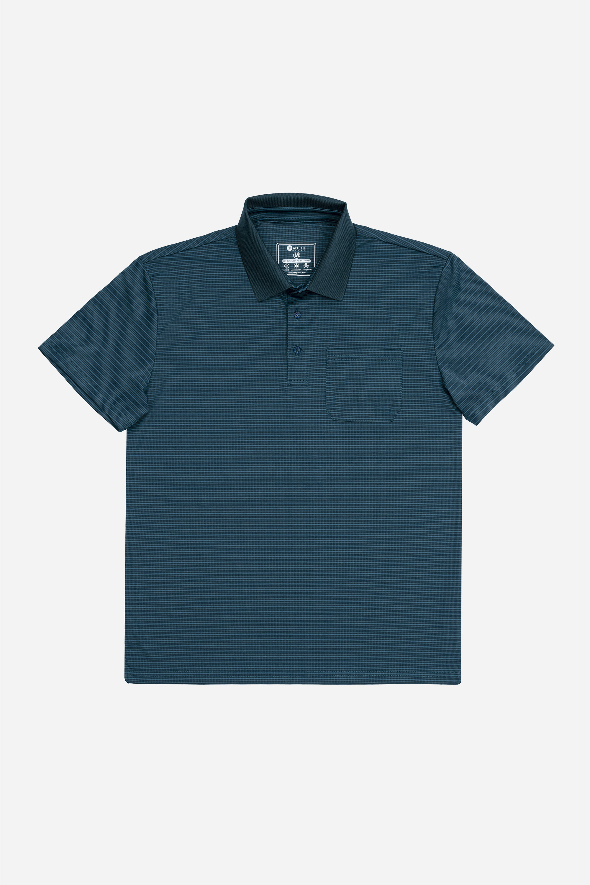 Áo Polo Túi Ngực Nam Trung Niên ANCHI Chất Liệu Cotton Cao Cấp Có Xẻ Tà Màu Cổ Vịt