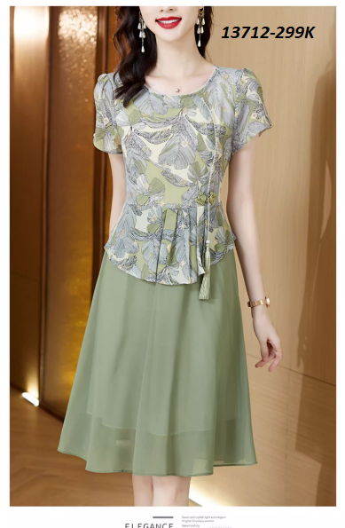 13712-Đầm  xòe peplum in hoa eo thắt nơ  ( tơ lụa)_thumbnail_2