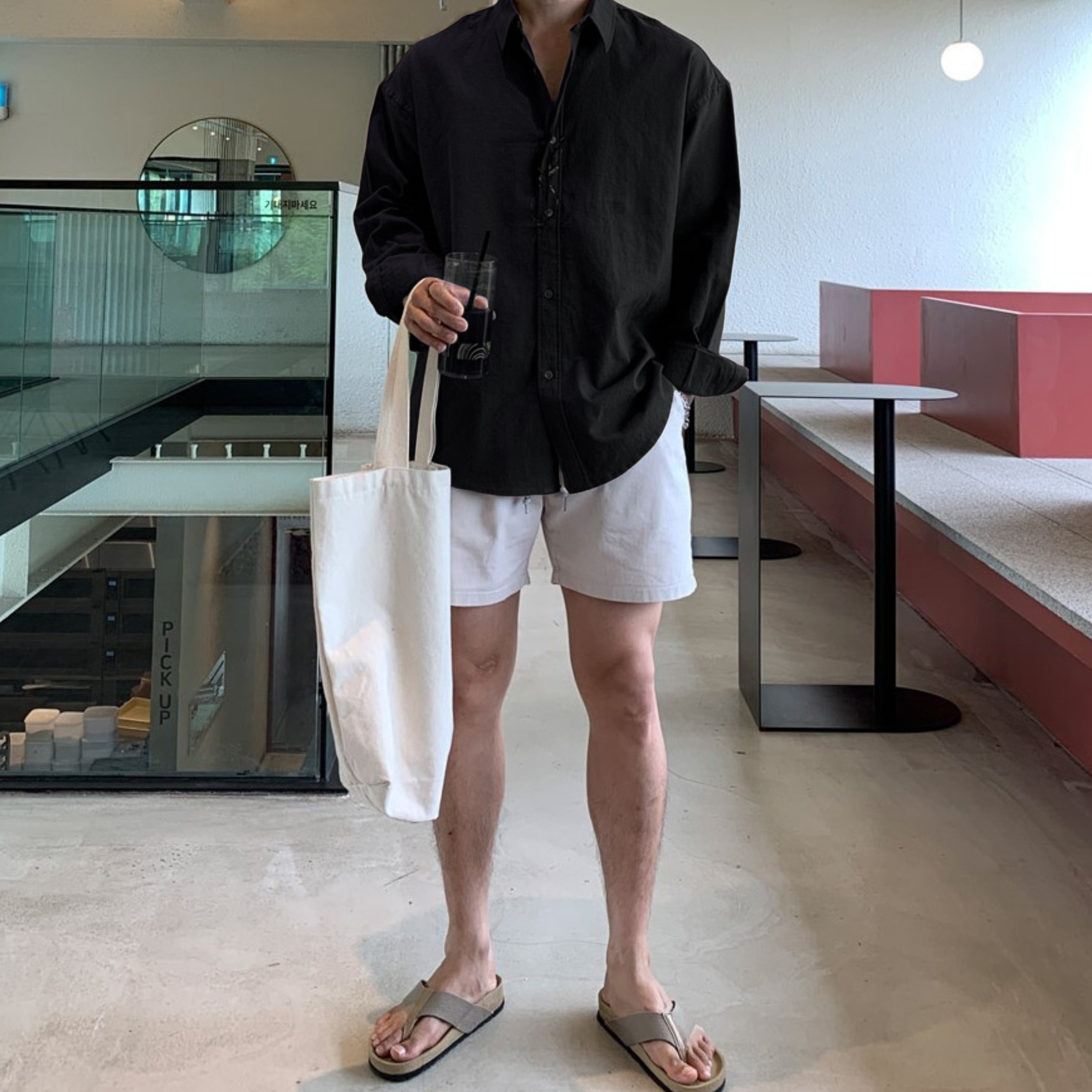 SƠ MI DÀI TAY LINEN ĐEN