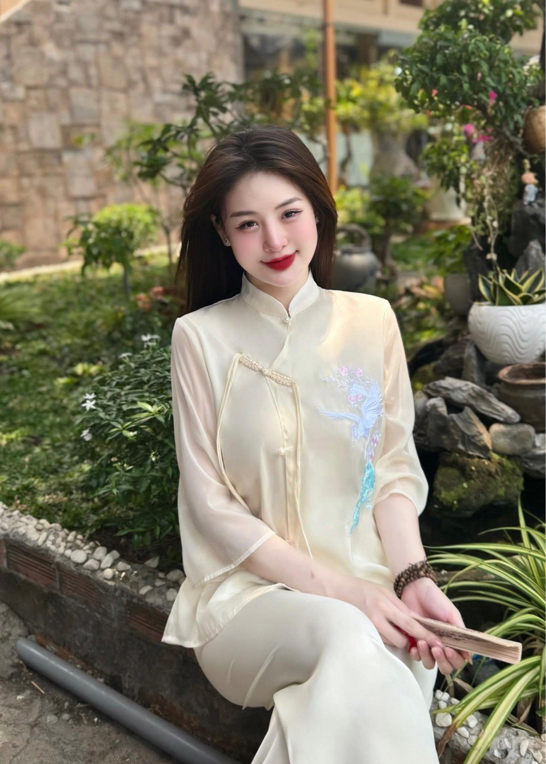 PP23 Pháp phục Voan tơ lễ chùa thêu chim hạc Tinh Nhi_thumbnail_2