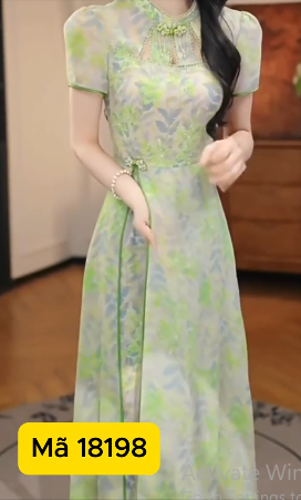 18198-Đầm xòe A vạt xẻ cách điệu cổ tàu kết nút (  voan, lót)_thumbnail_1