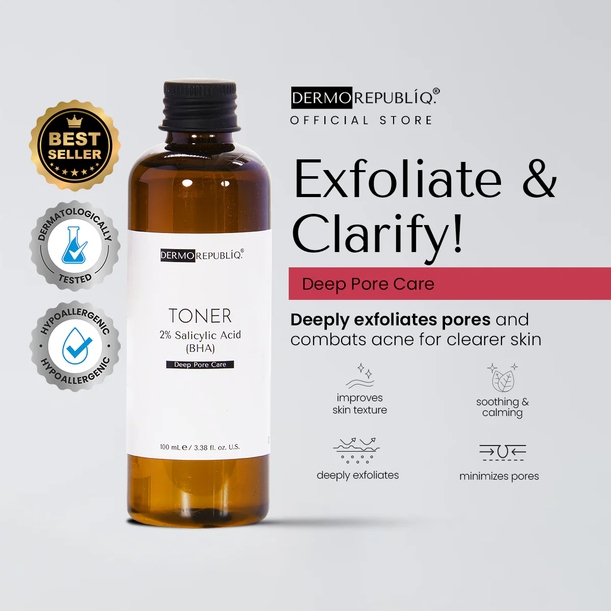 Dermorepubliq TONER 2% Salicylic Acid (BHA) Deep Pore Care 100ml_thumbnail_3