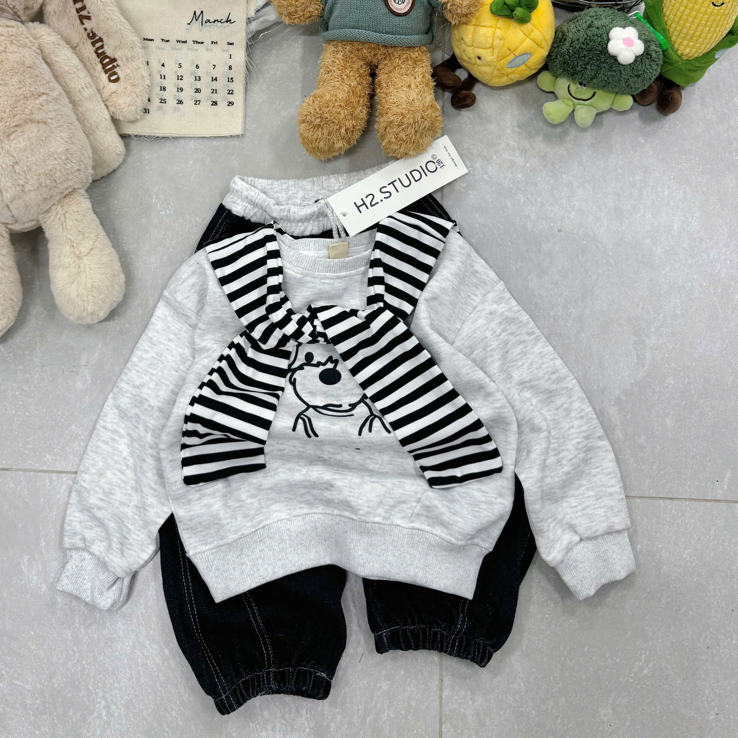 Q49 BỘ DÀI QUẦN BÒ CHÚ CHÓ CÓ KHĂN- A211.43