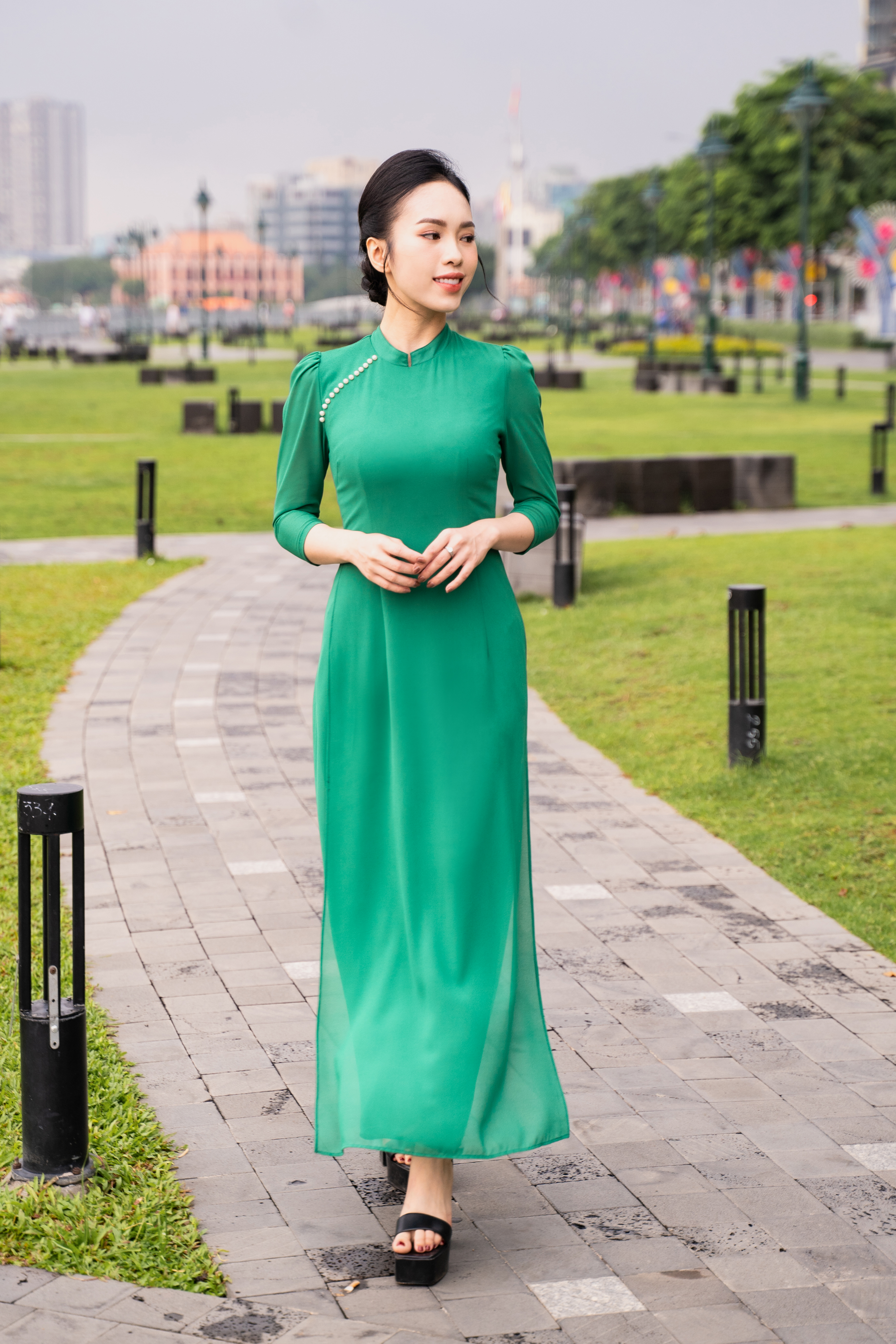 Đầm giả áo dài - Y1367 - Thương hiệu Zonbig_thumbnail_3