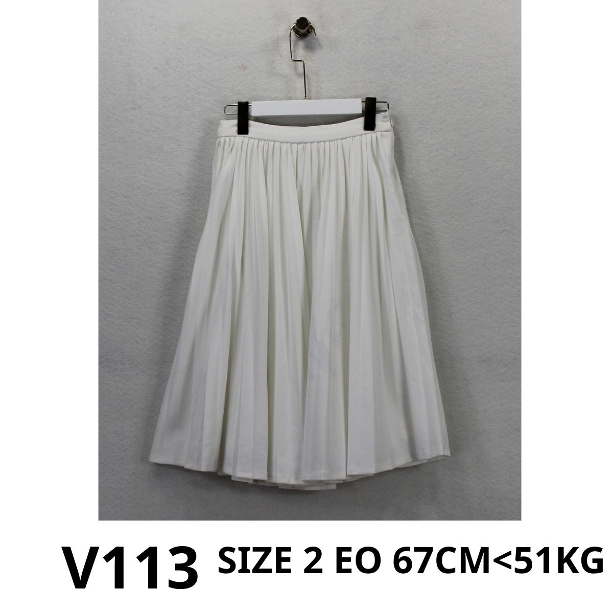 V113- Chân váy xếp ly Trắng