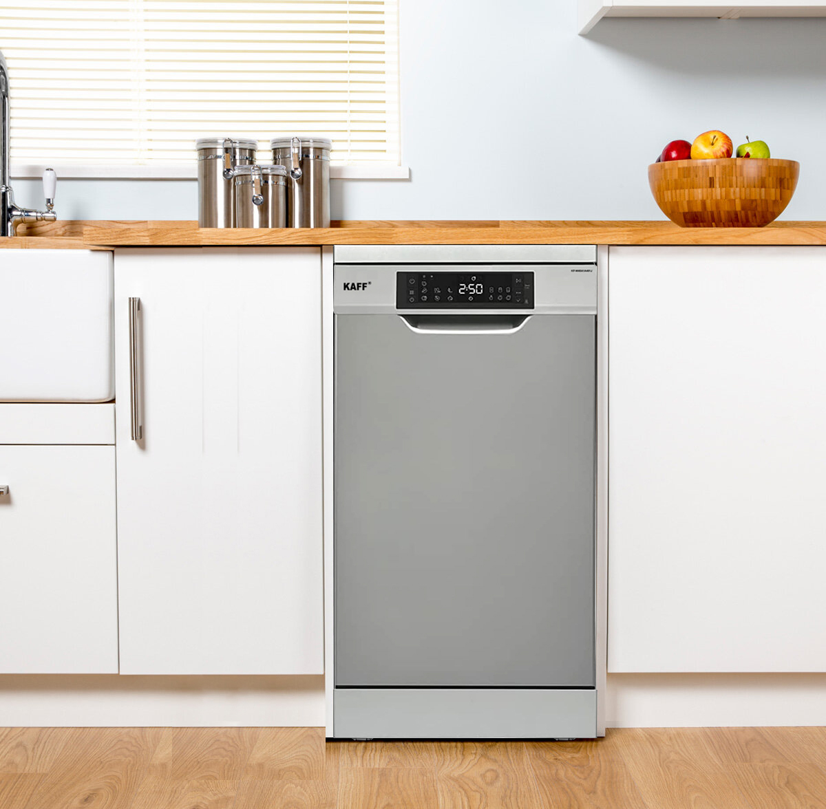 Máy rửa bát 10 bộ Kaff KF-W45A1A401J có thiết kế hình chữ nhật dọc