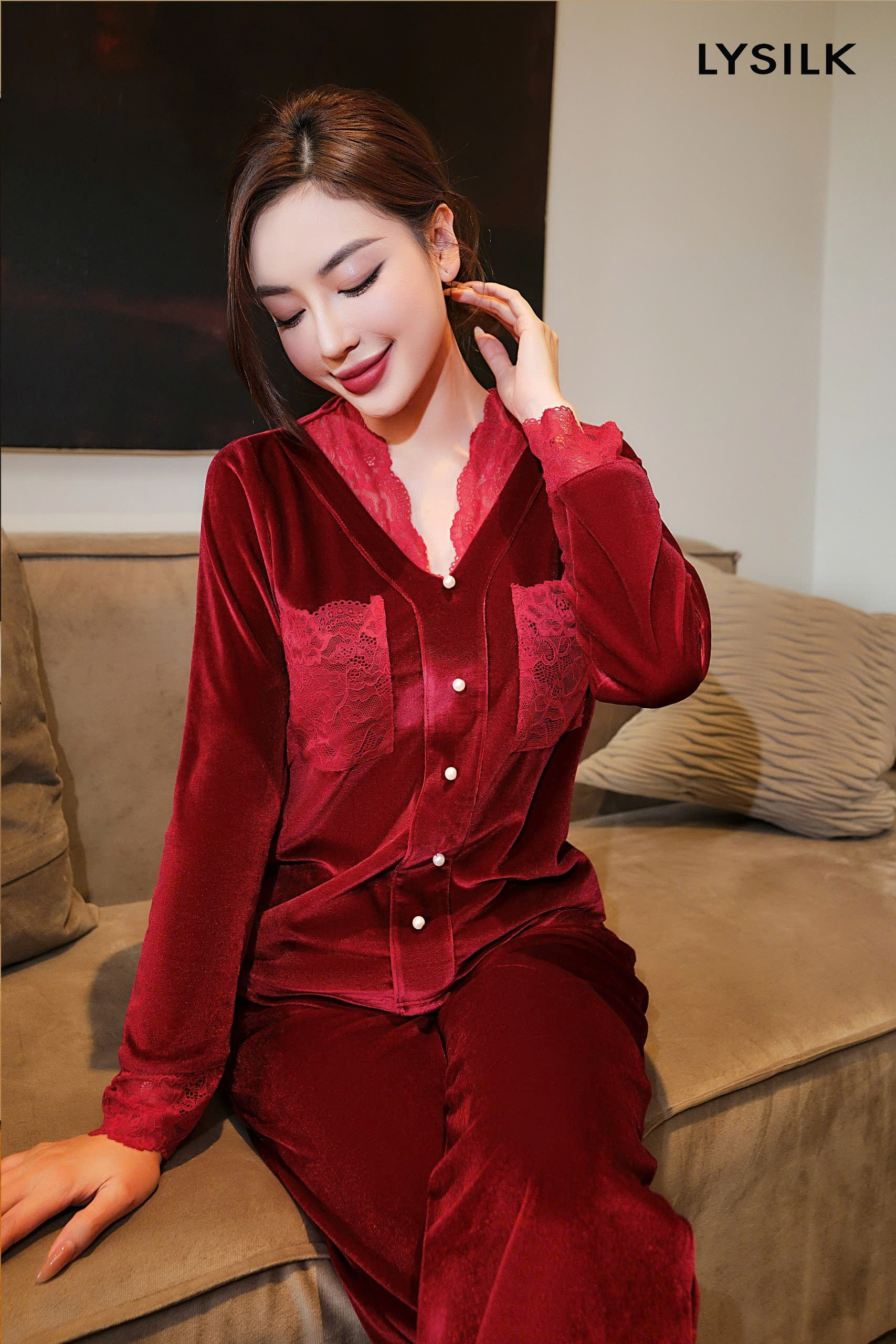 Bộ nhung áo dài, quần dài BN448_thumbnail_10