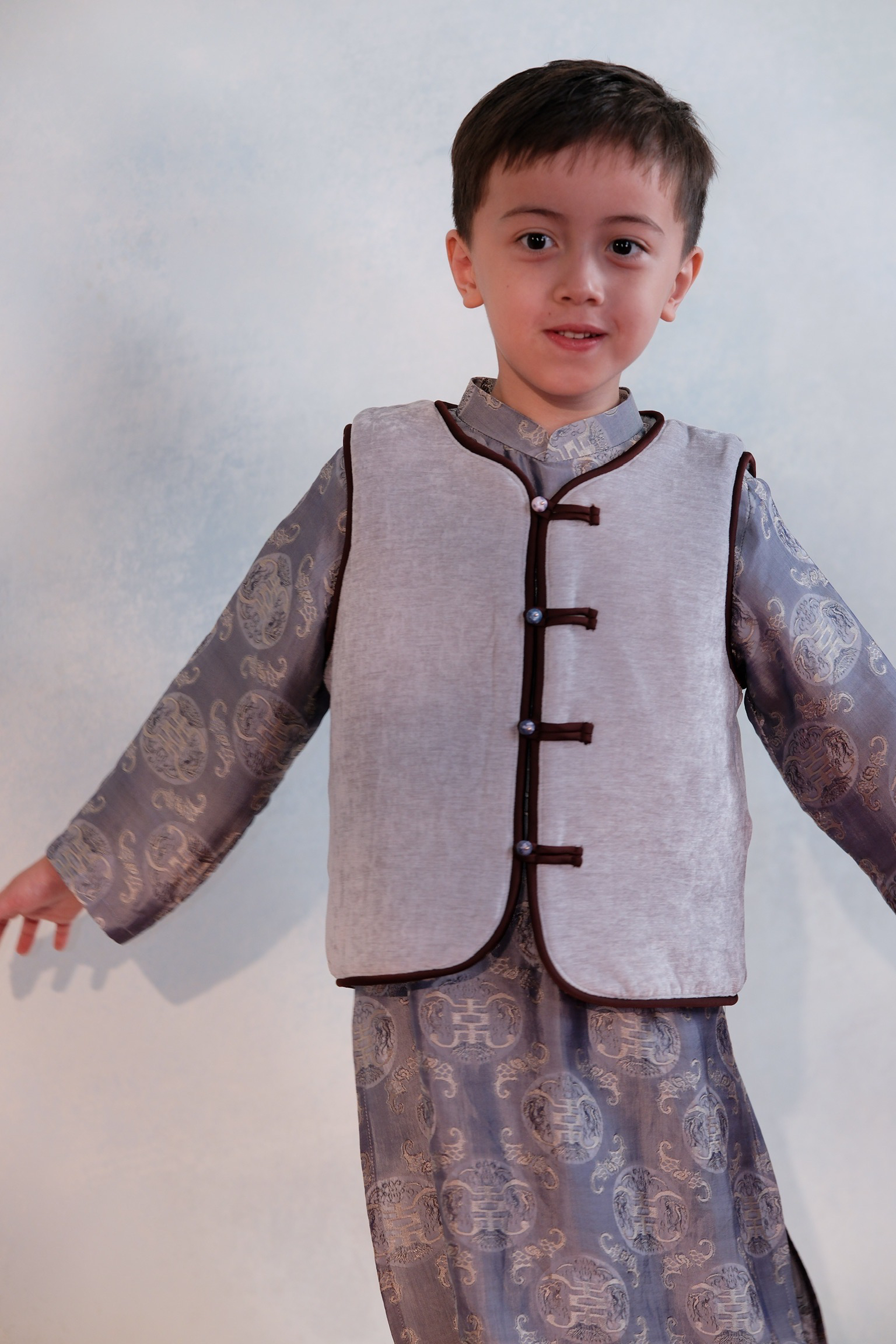Gốm - Áo Gile Nhung Bé Trai
