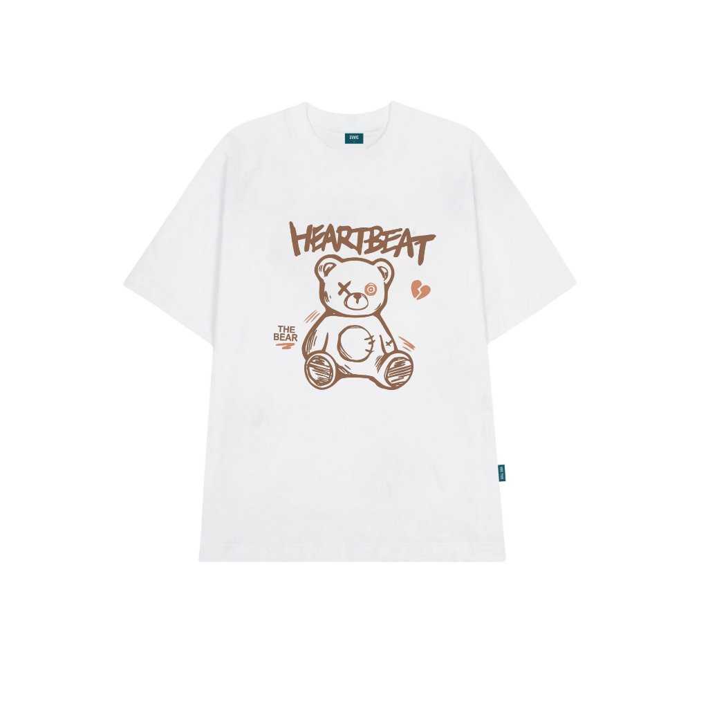 Áo thun unisex Gấu Heartbeat local brand 𝐖𝐞 𝐓𝐞𝐞 dáng oversize rộng cho nam và nữ - WU0890_thumbnail_1