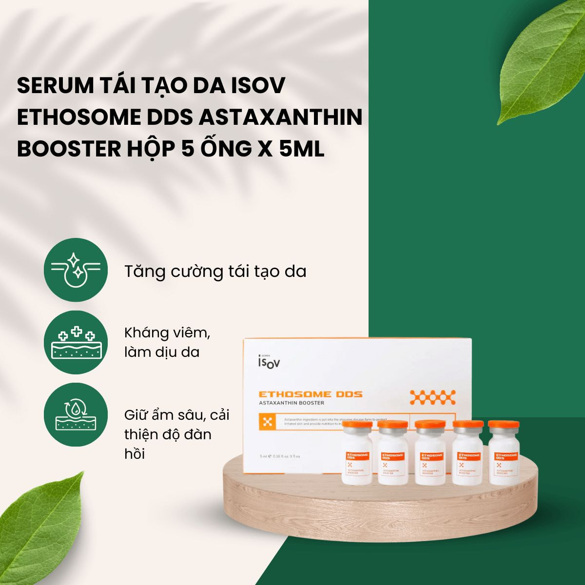 Serum Tái Tạo Da iSOV Ethosome DDS Astaxanthin Booster Hộp 5 Ống x 5ml - Chống Kích Ứng Và Oxy Hóa Da_thumbnail_1