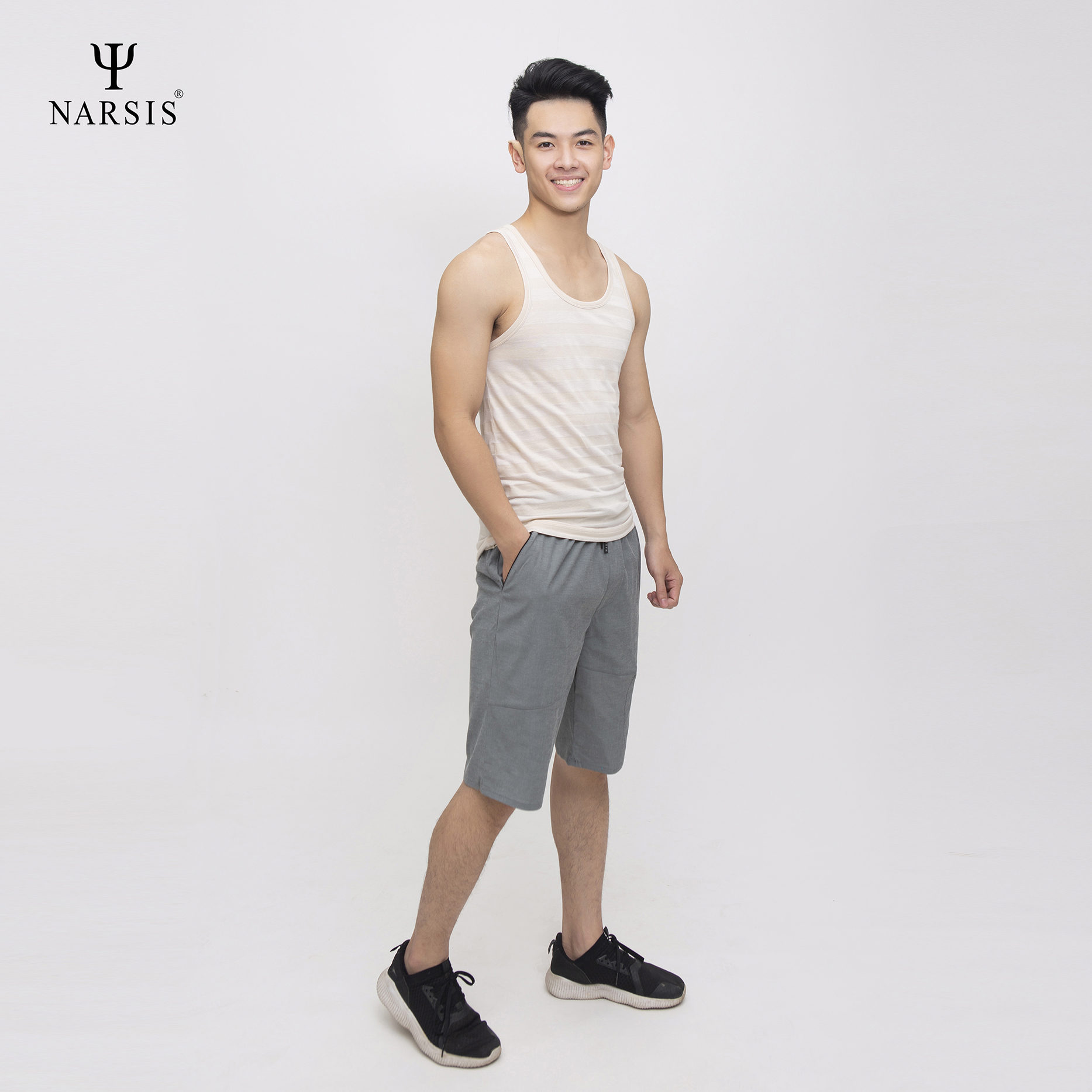 ÁO MAY Ô NAM D4043 NARSIS VẢI COTTON MỀM MẠI, CO GIÃN TỐT, VẢI THOẢI MÁI VẬN ĐỘNG, HÚT ẨM TỐT_thumbnail_1