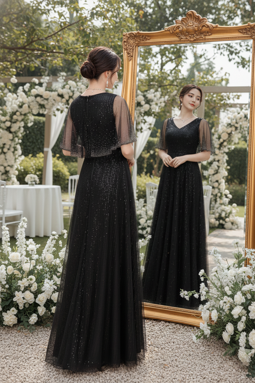 Đầm dự tiệc dạ hội sequin kim sa phối lưới đá_thumbnail_5