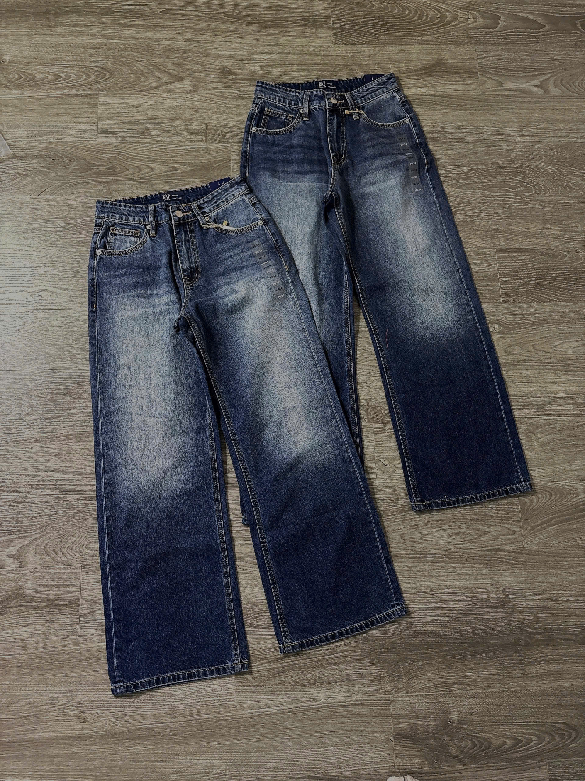 HQ47 Quần jean suông đậm