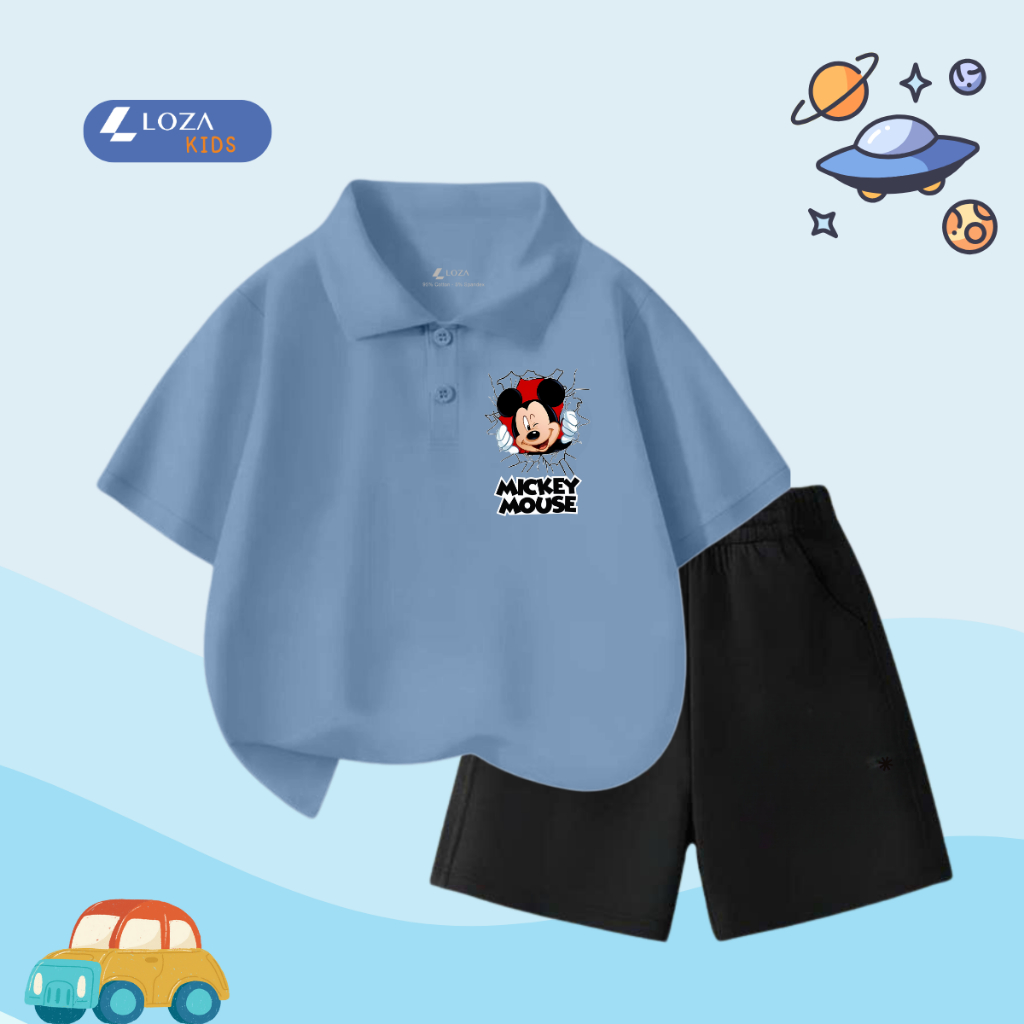 Bộ đồ Polo bé trai in hình 'Mickey Mouse'- Loza Kids BO246_thumbnail_5