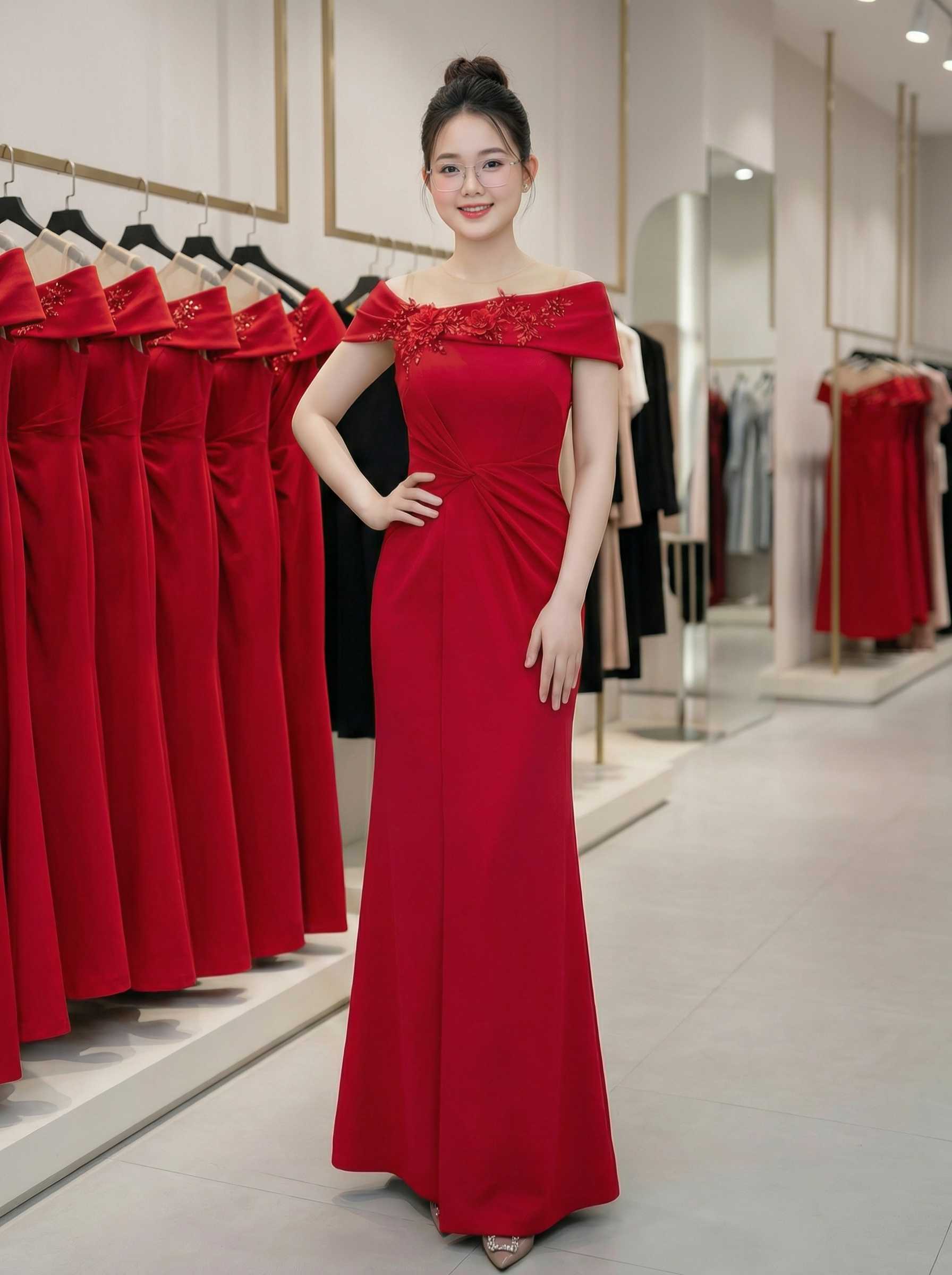 Đầm dạ hội dự tiệc  phối ren hoa cao cấp_thumbnail_4