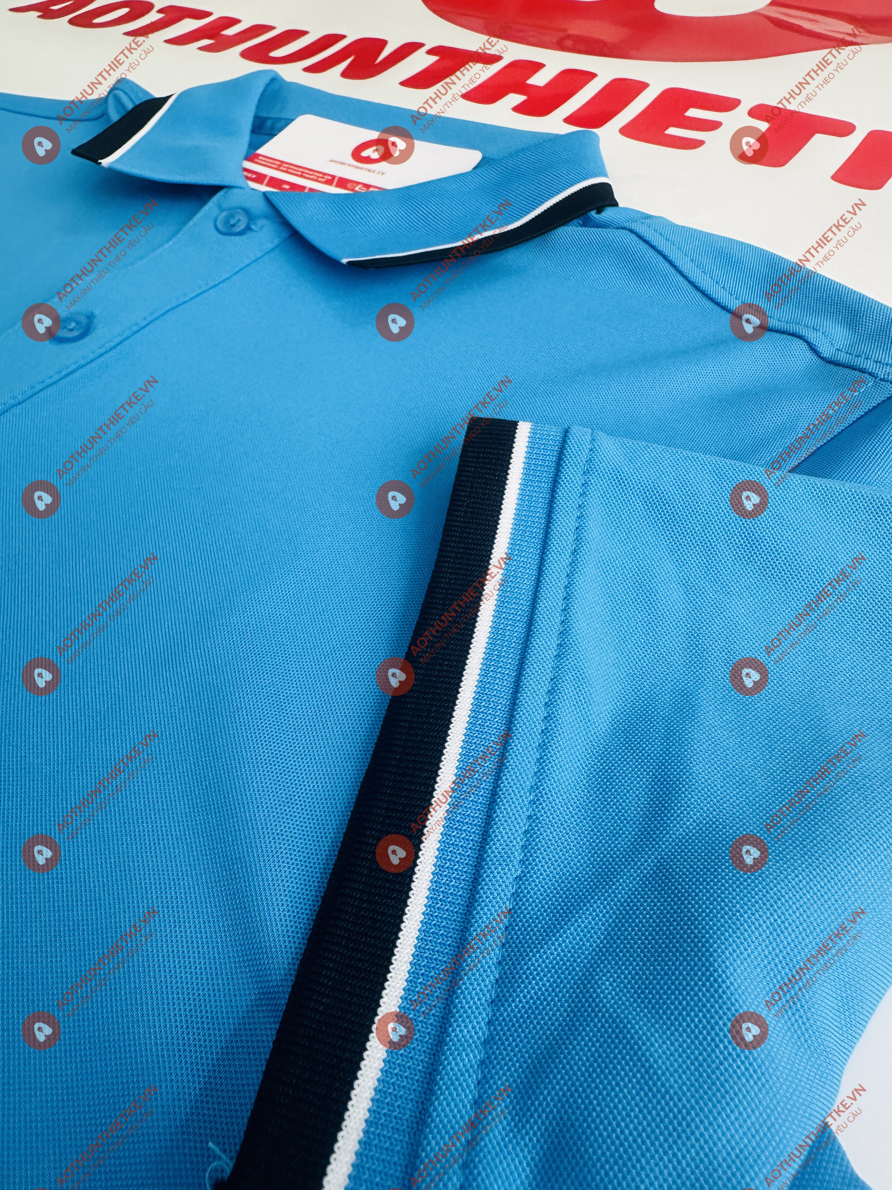 Áo Đồng Phục Polo 2 Sọc Xanh Ya_thumbnail_2