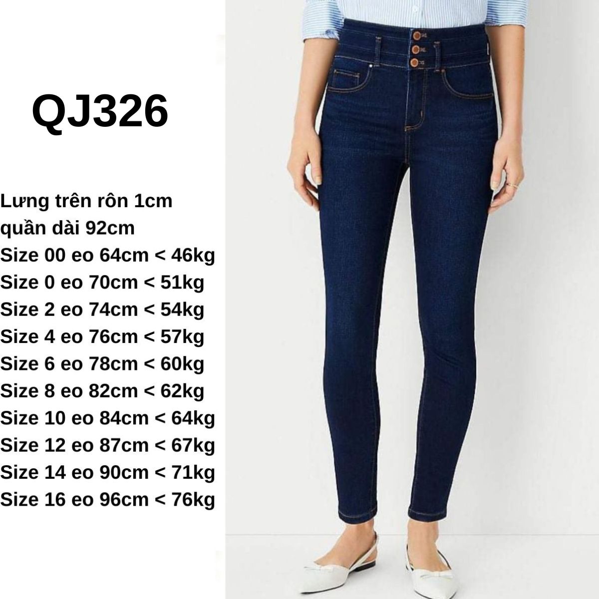QJ326 SKINNY 3 NÚT M.TRUNG