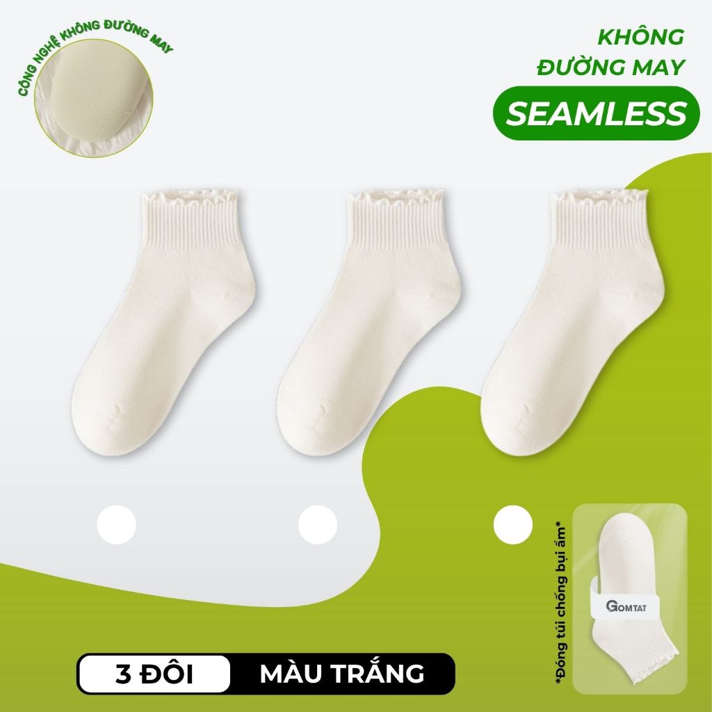 Set 3 đôi tất nữ cổ bèo MIA-25165
