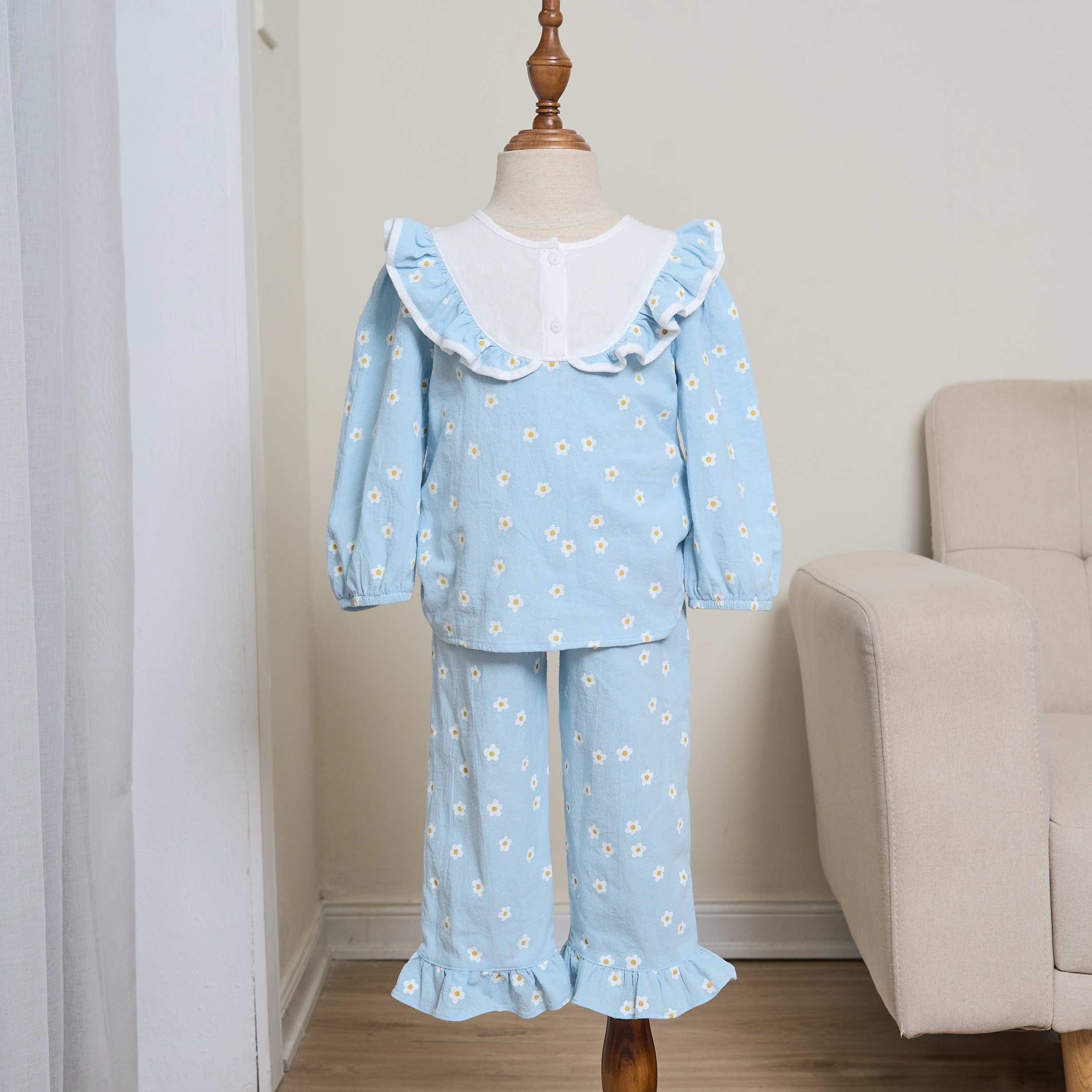 Bộ pyjama hoạ tiết phối bèo viền màu_thumbnail_1