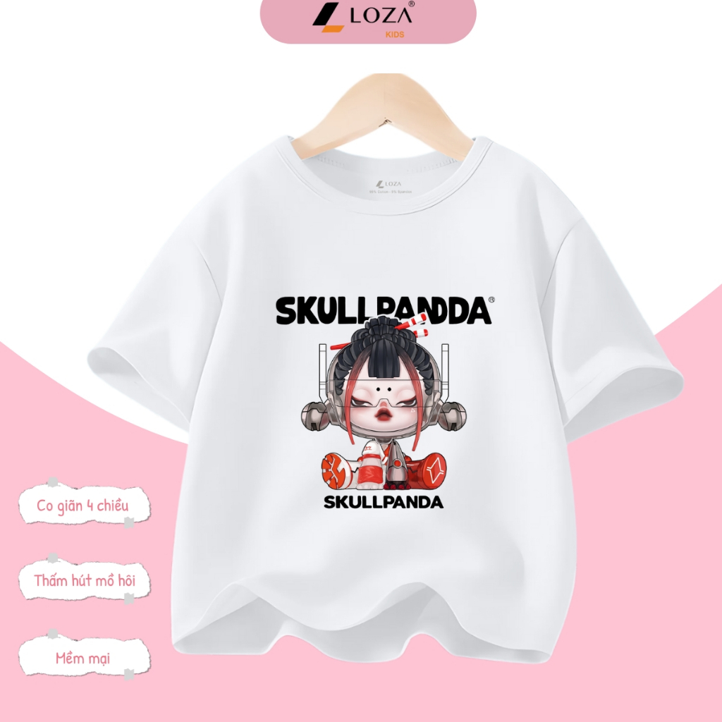 Áo thun bé gái in hình BST SKULLPANDA Hot trend - Loza Kids AT006_thumbnail_6