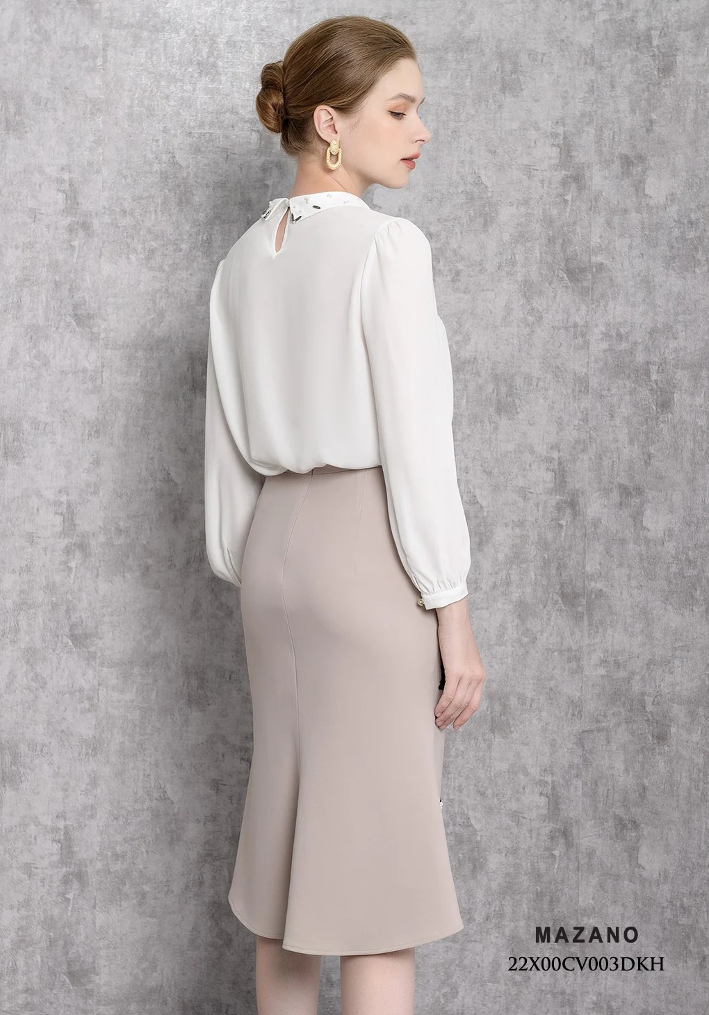 Chân váy xoè đuôi cá  vải Tuytxi len đính trang trí bố cục_thumbnail_3