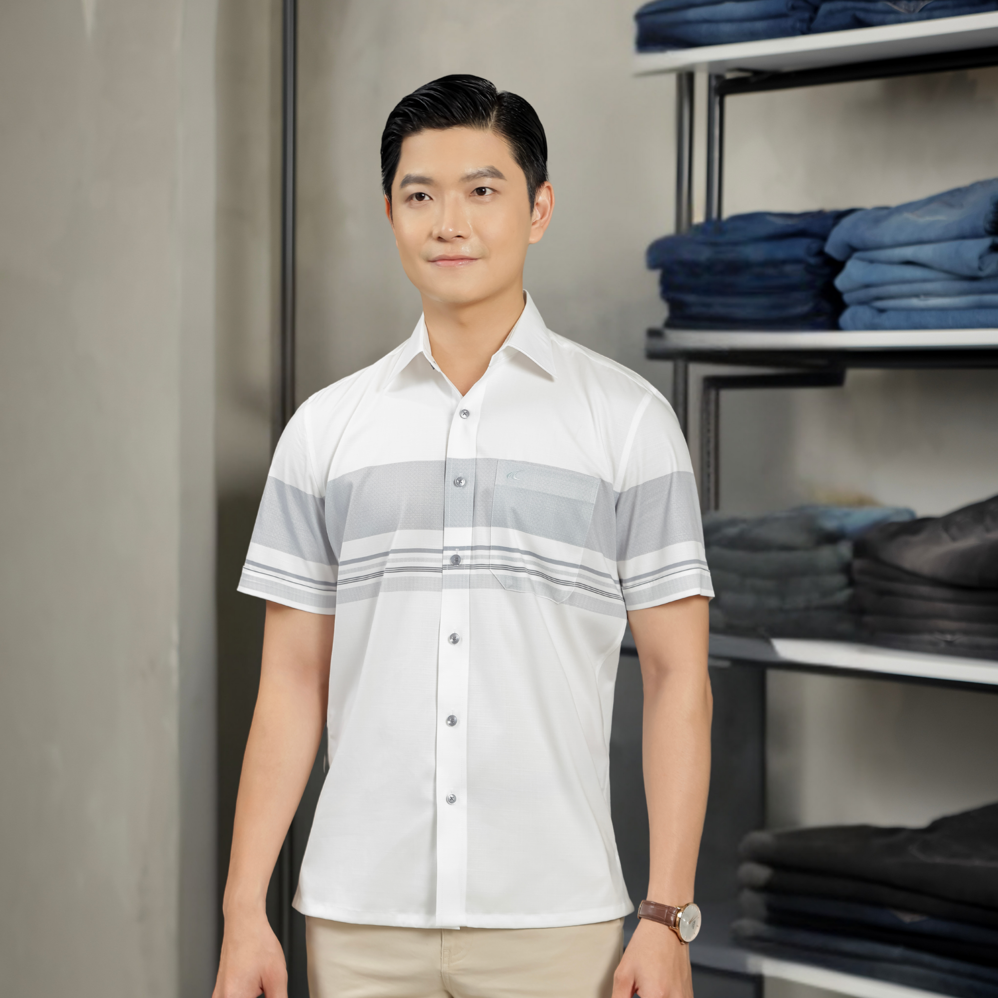 Áo Sơ Mi Sọc Classic S08