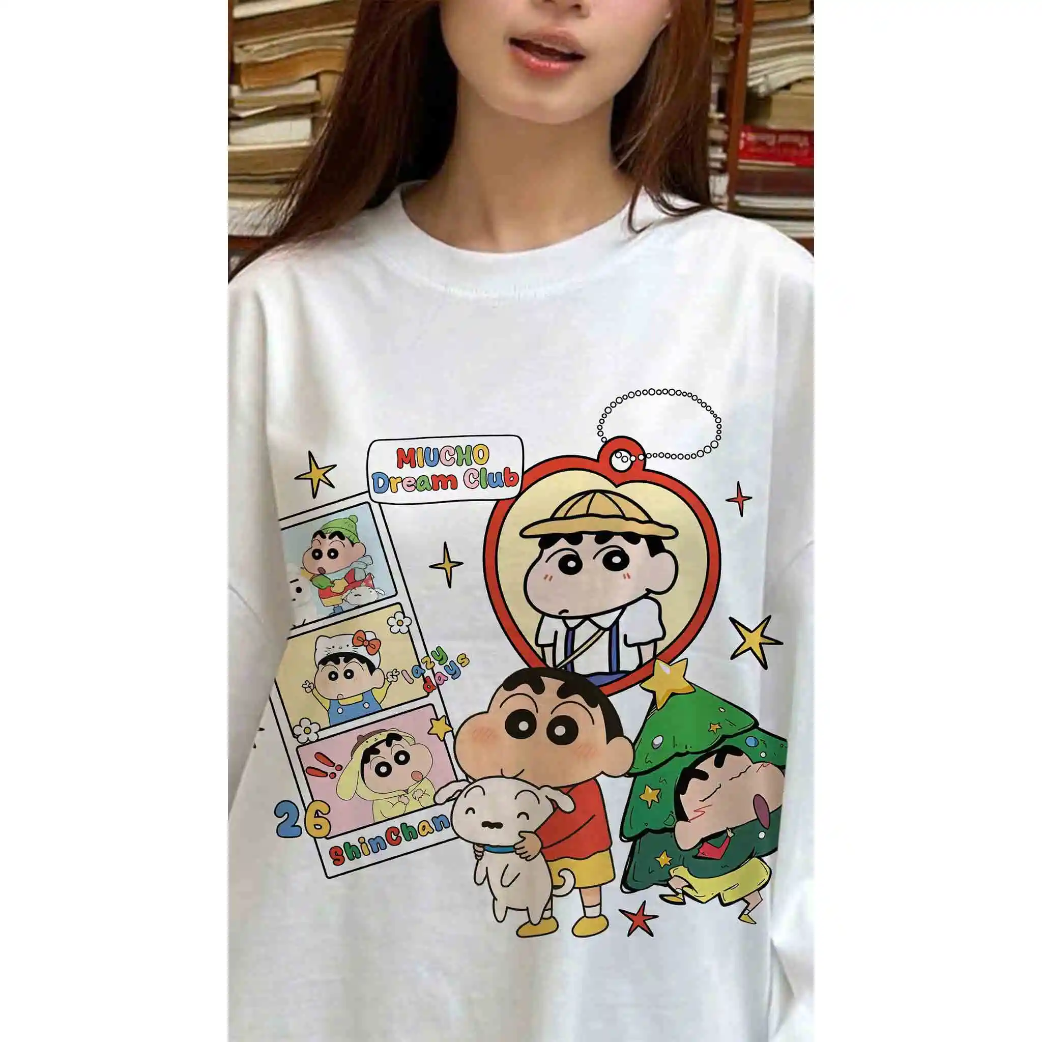 Áo thun boxy tay dài Miucho vải cotton co giãn 2 chiều thoáng mát hình Cu Shin đáng yêu in mix 2770_thumbnail_9