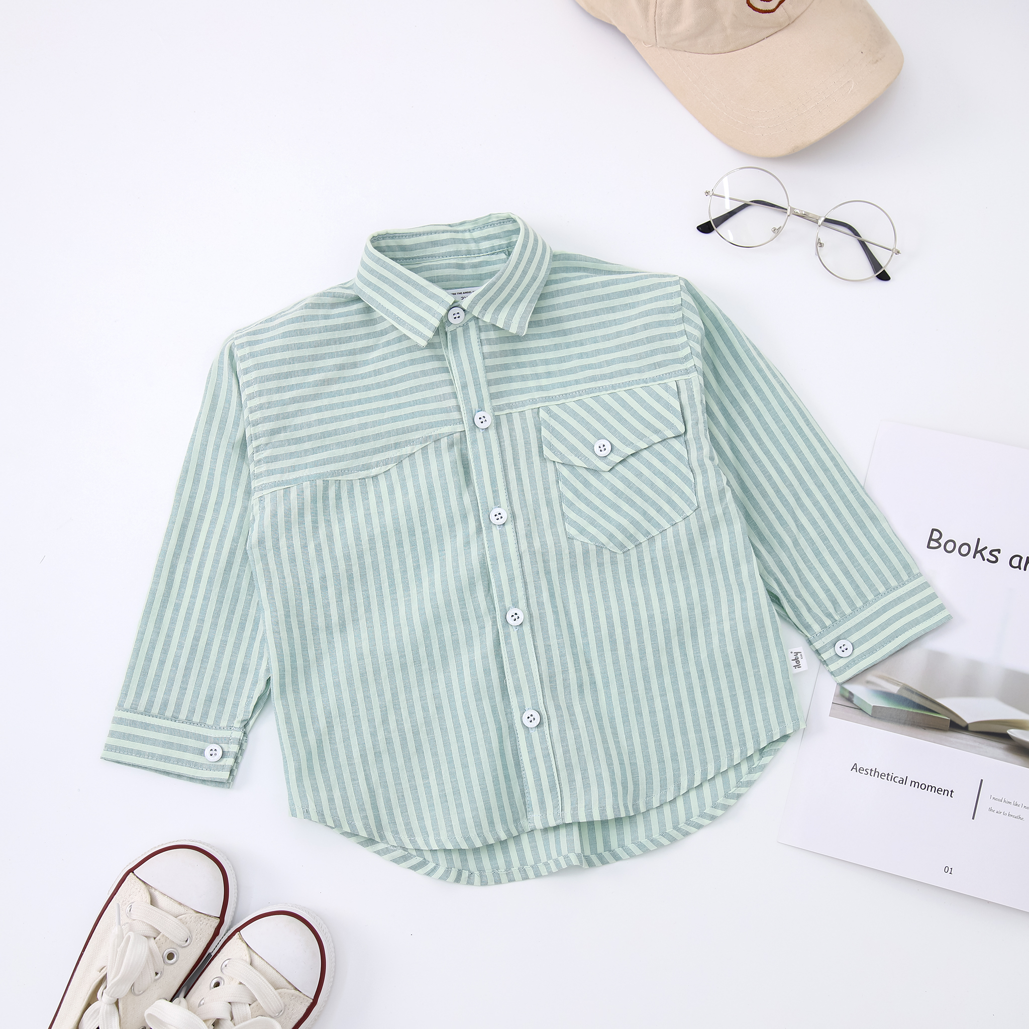 Áo sơ mi kẻ dài tay túi ngực_thumbnail_2