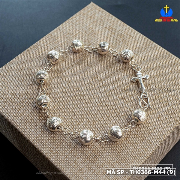 Lắc mân côi tràng hạt bạc M44 bi vân 8ly_thumbnail_1
