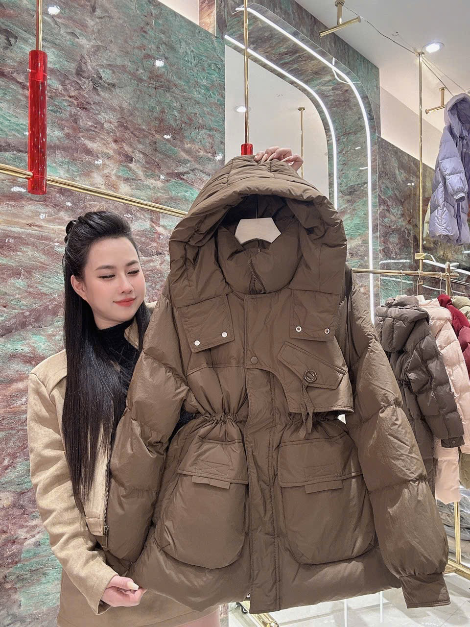 Áo phao rút eo - A13