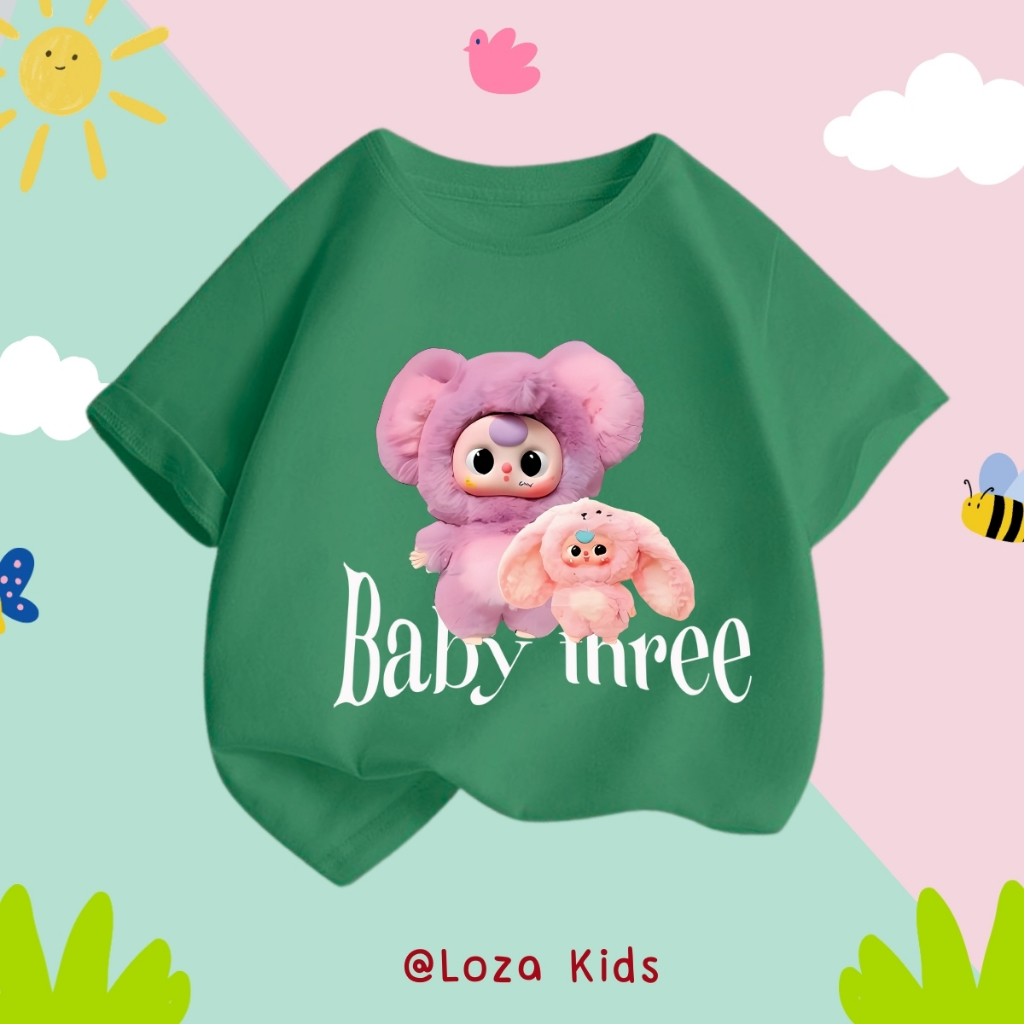 Áo thun bé gái in hình Baby three - Loza Kids AT2913_thumbnail_3