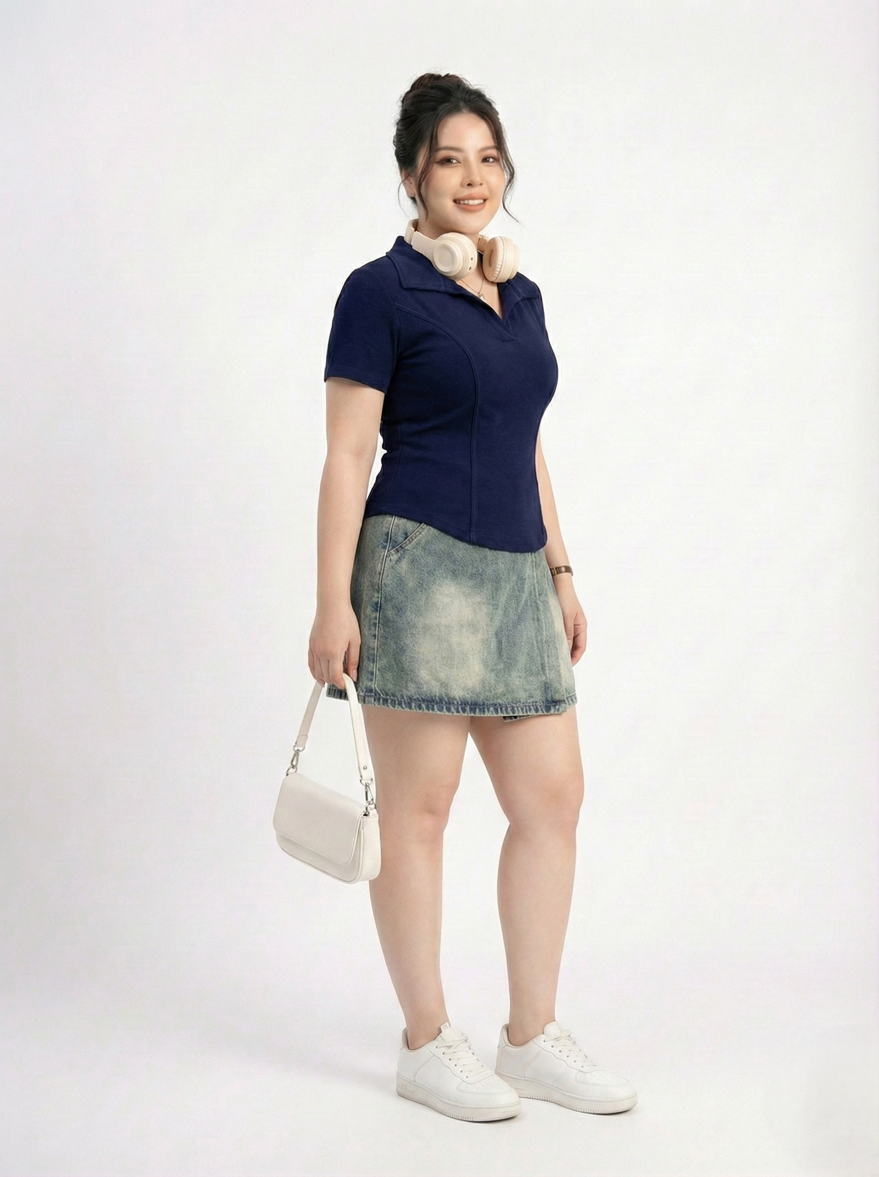 BIGSIZE NỮ- Áo thun tay ngắn có cổ T-AT418_thumbnail_1