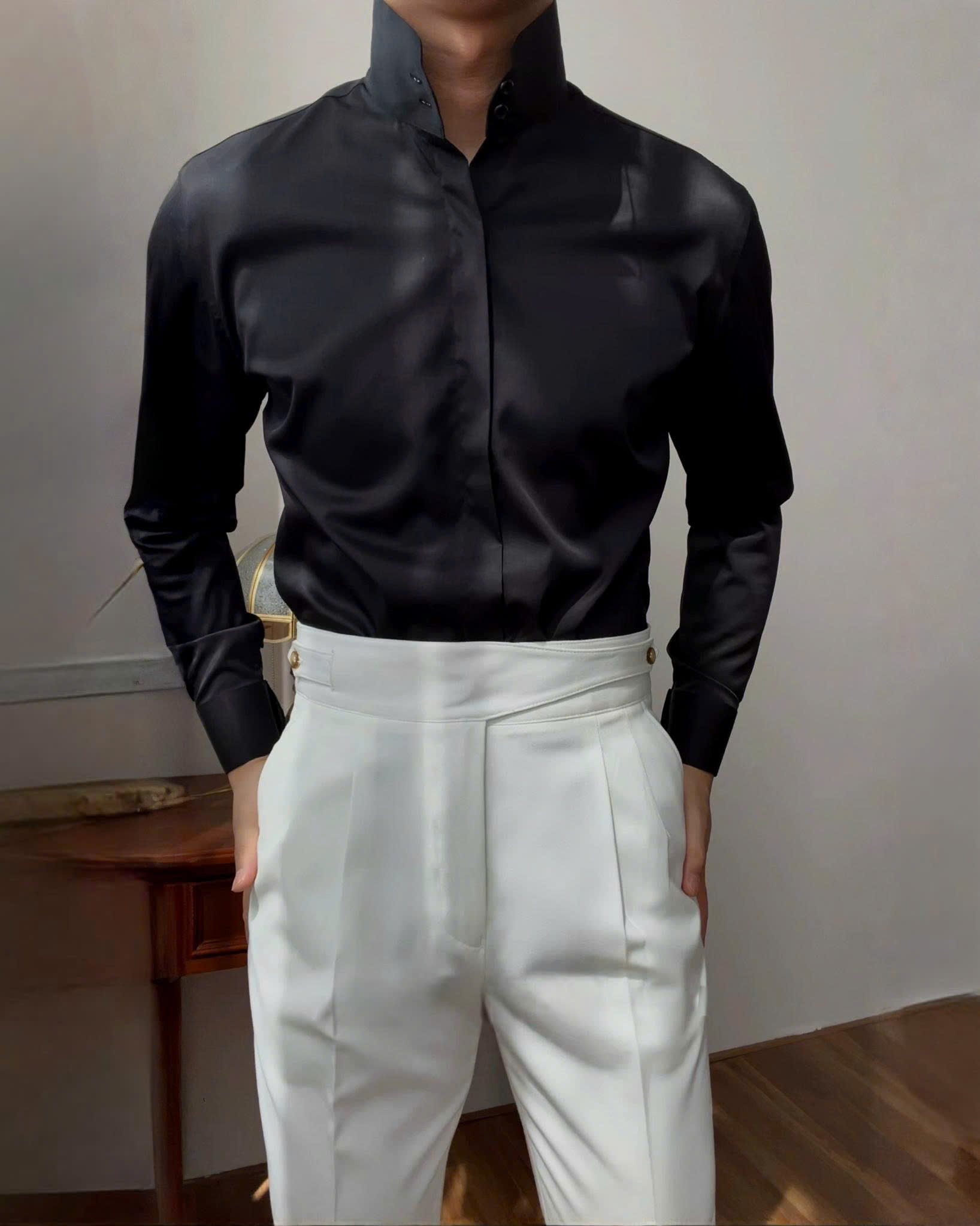 Áo Sơ Mi Cổ Trụ High Stand Mandarin