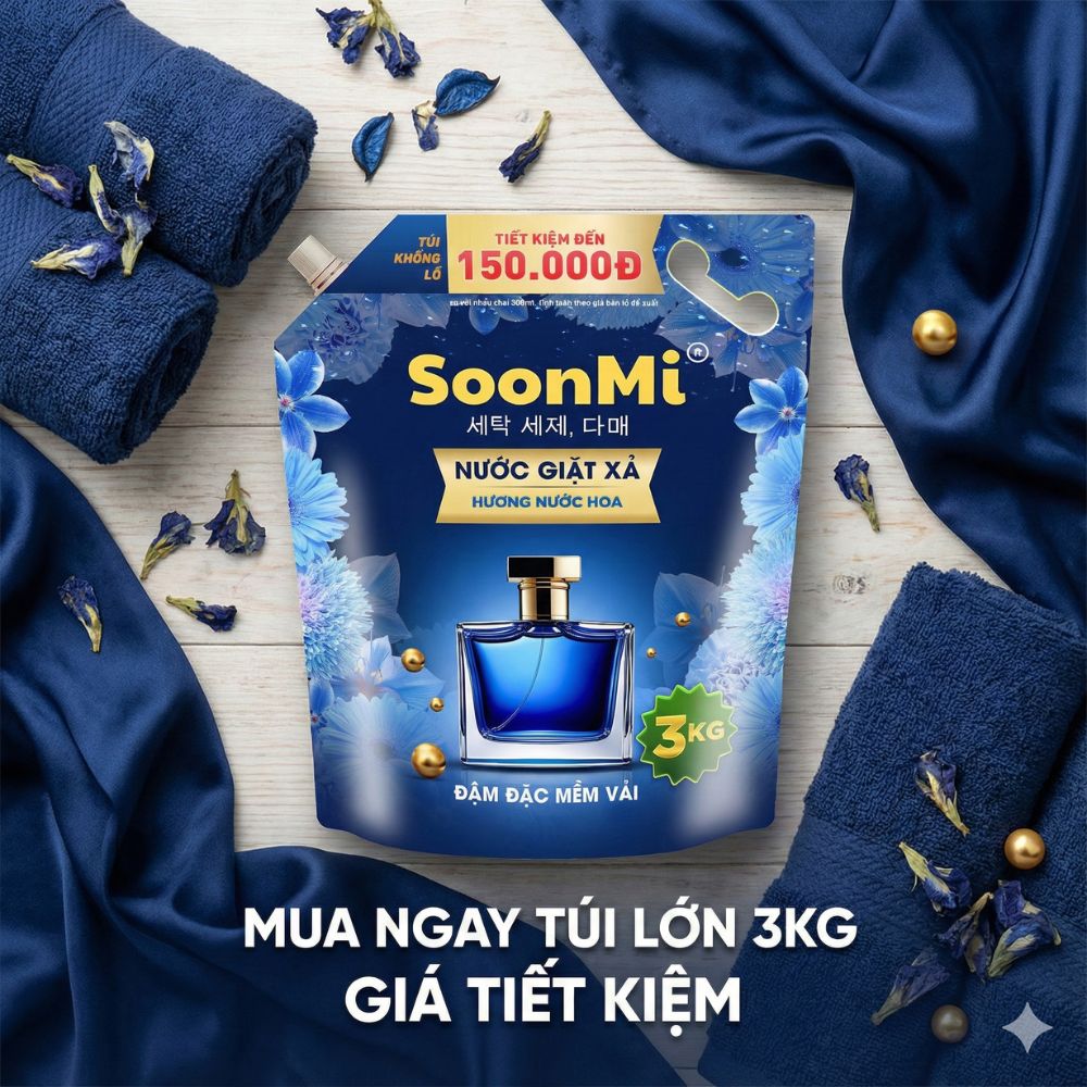 Nước Giặt Xả 2 Trong 1 Soonmi 3kg Đậm Đặc - Công Nghệ Hạt Lưu Hương Ngọc Trai Lên Tới 3 Tuần_thumbnail_10